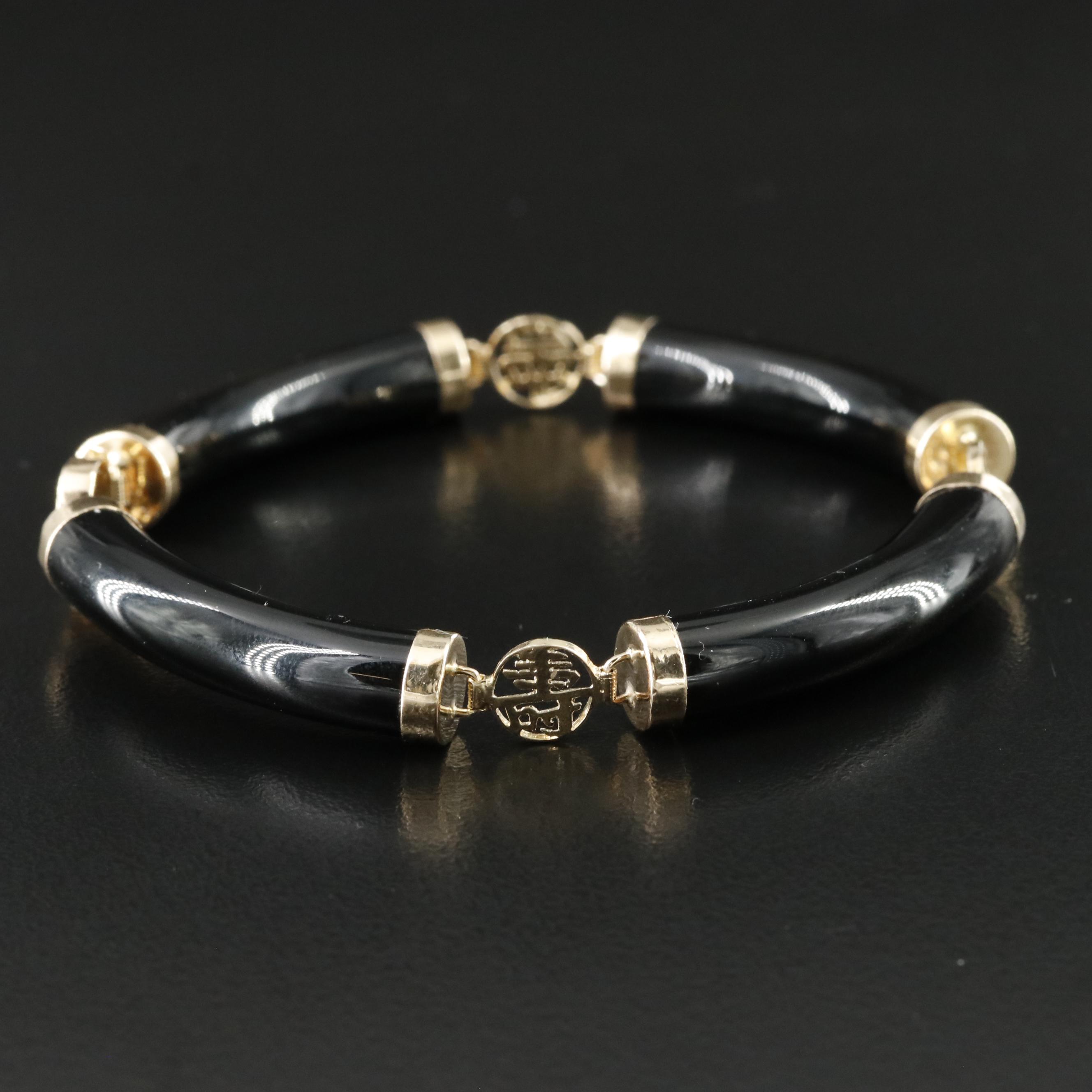 14K Black Onyx Bracelet