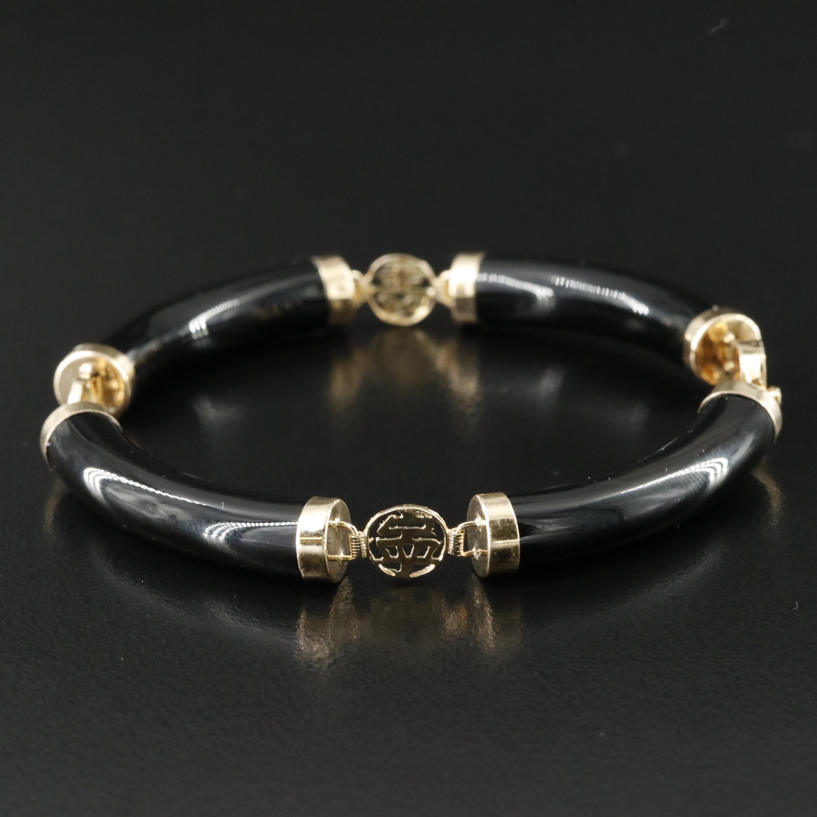 14K Black Onyx Bracelet