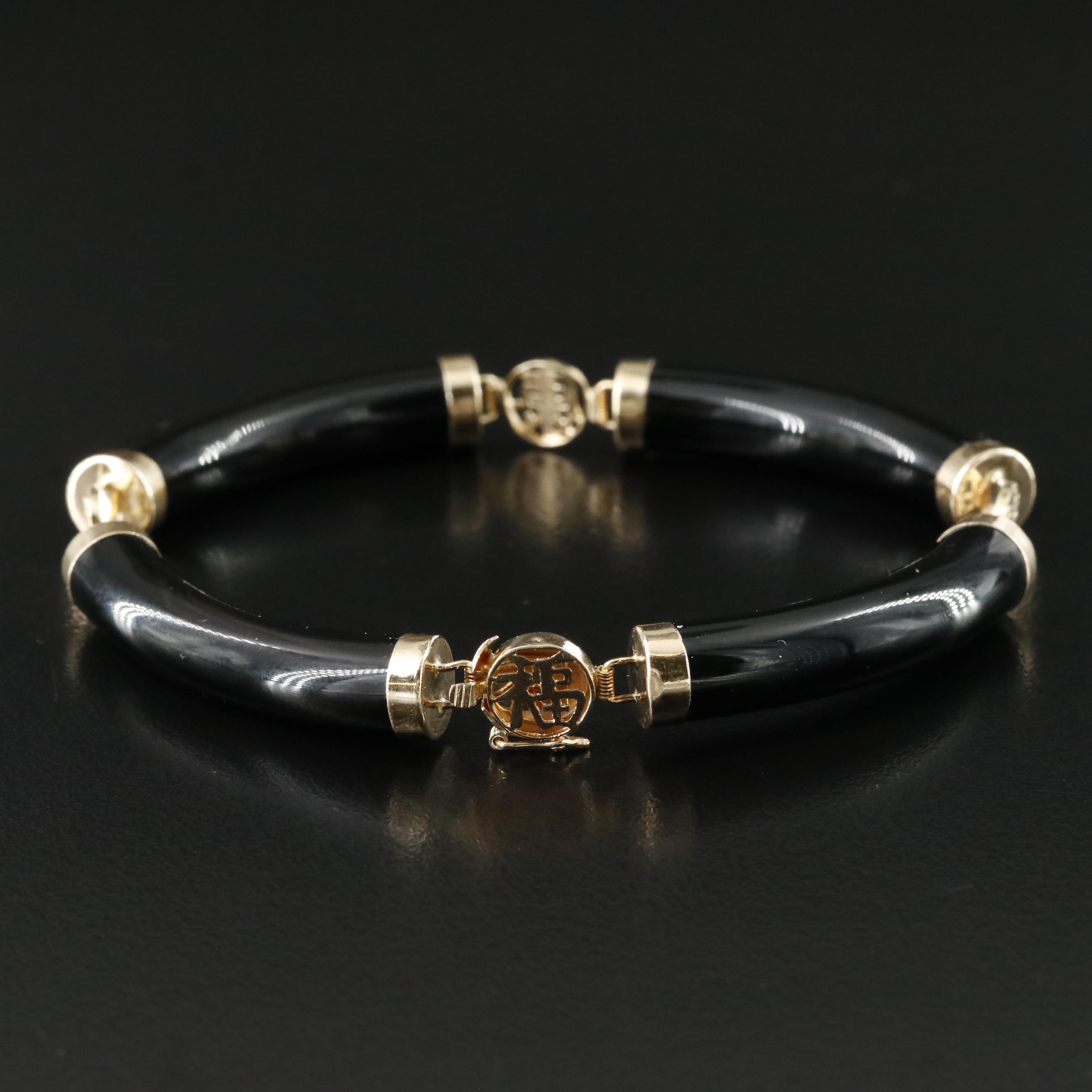 14K Black Onyx Bracelet
