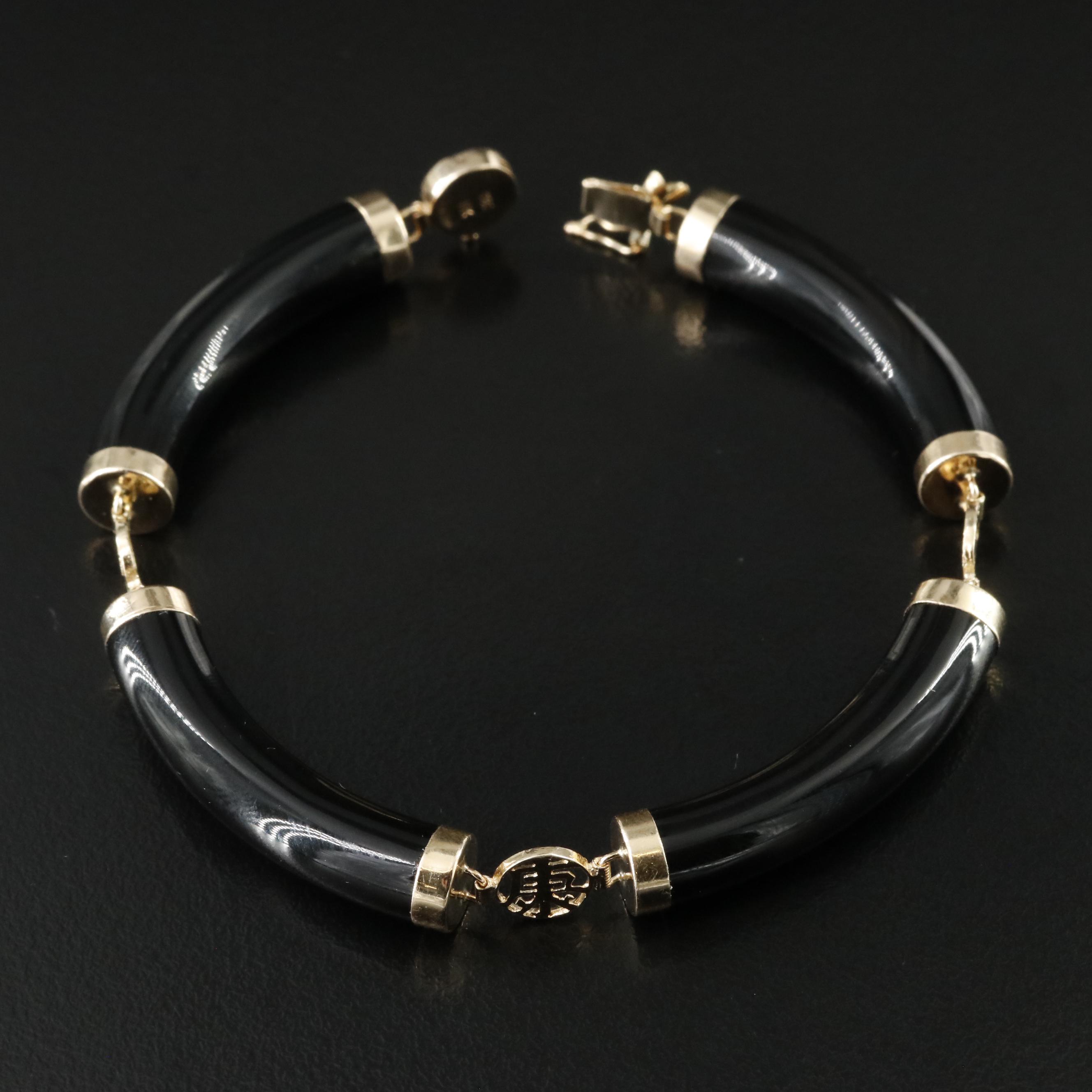 14K Black Onyx Bracelet