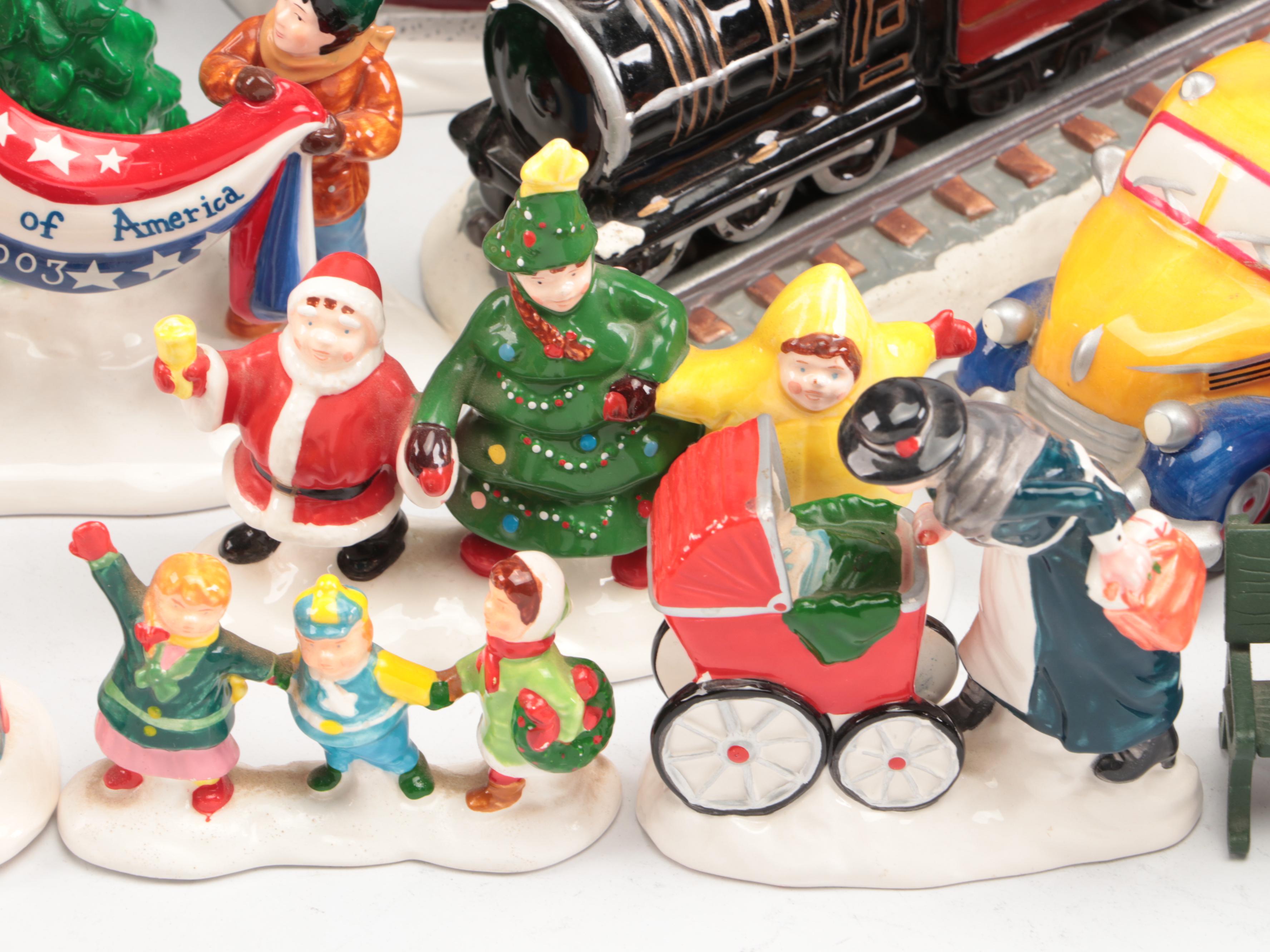 Dept. 56 U.S. Army Recruitment Set, AAA Towing Set, and Other Snow Village Décor