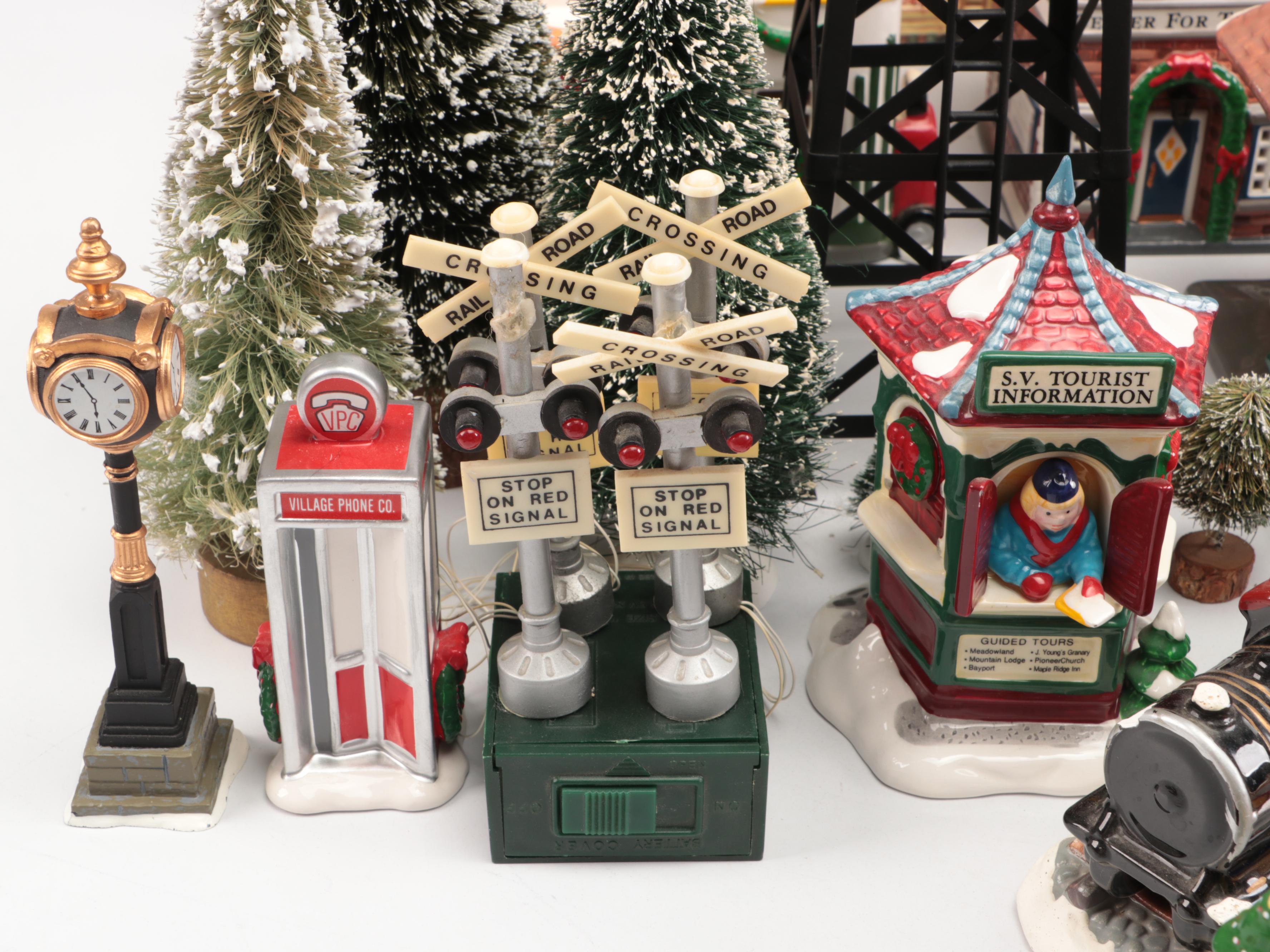 Dept. 56 U.S. Army Recruitment Set, AAA Towing Set, and Other Snow Village Décor