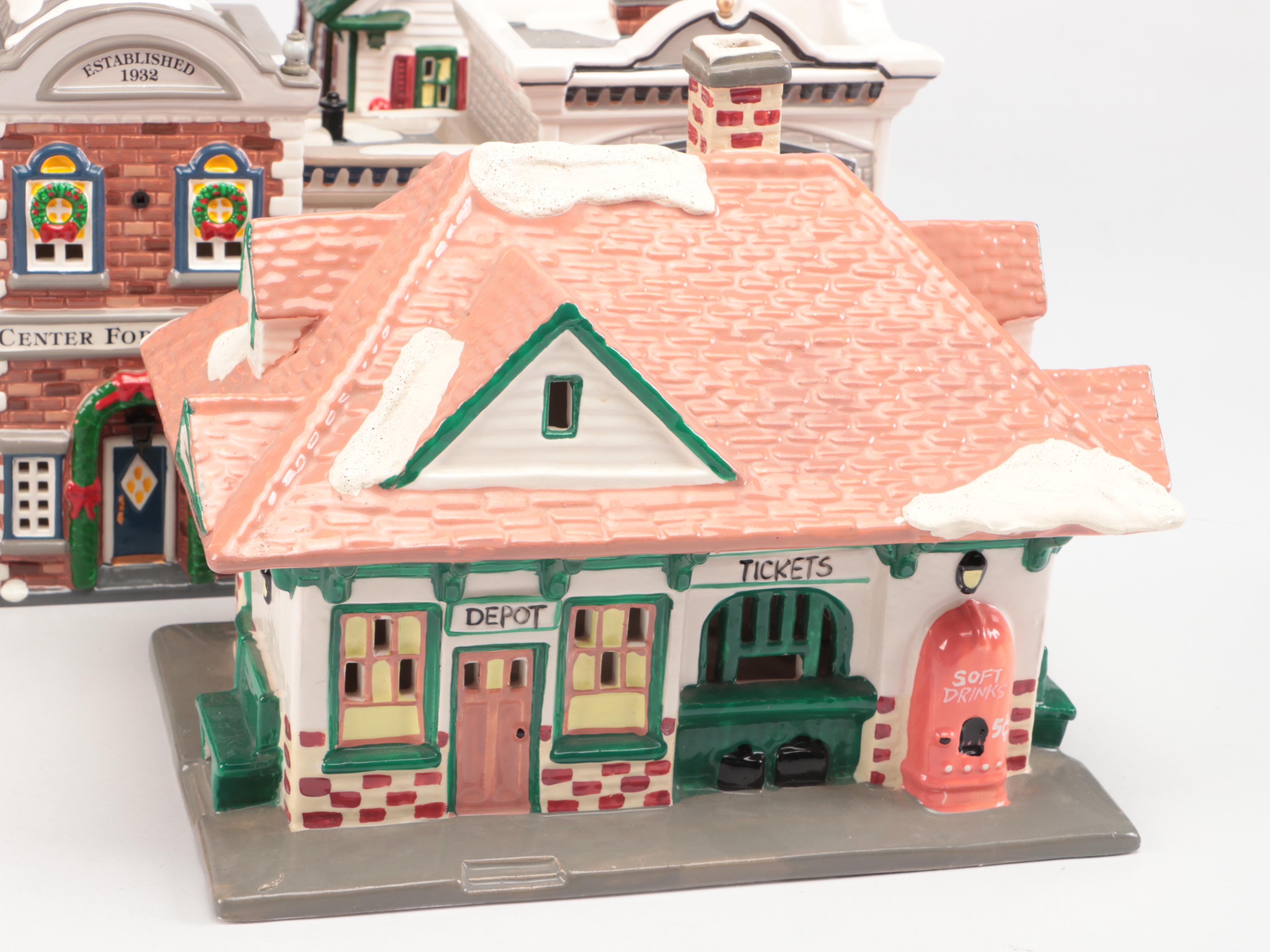 Dept. 56 U.S. Army Recruitment Set, AAA Towing Set, and Other Snow Village Décor