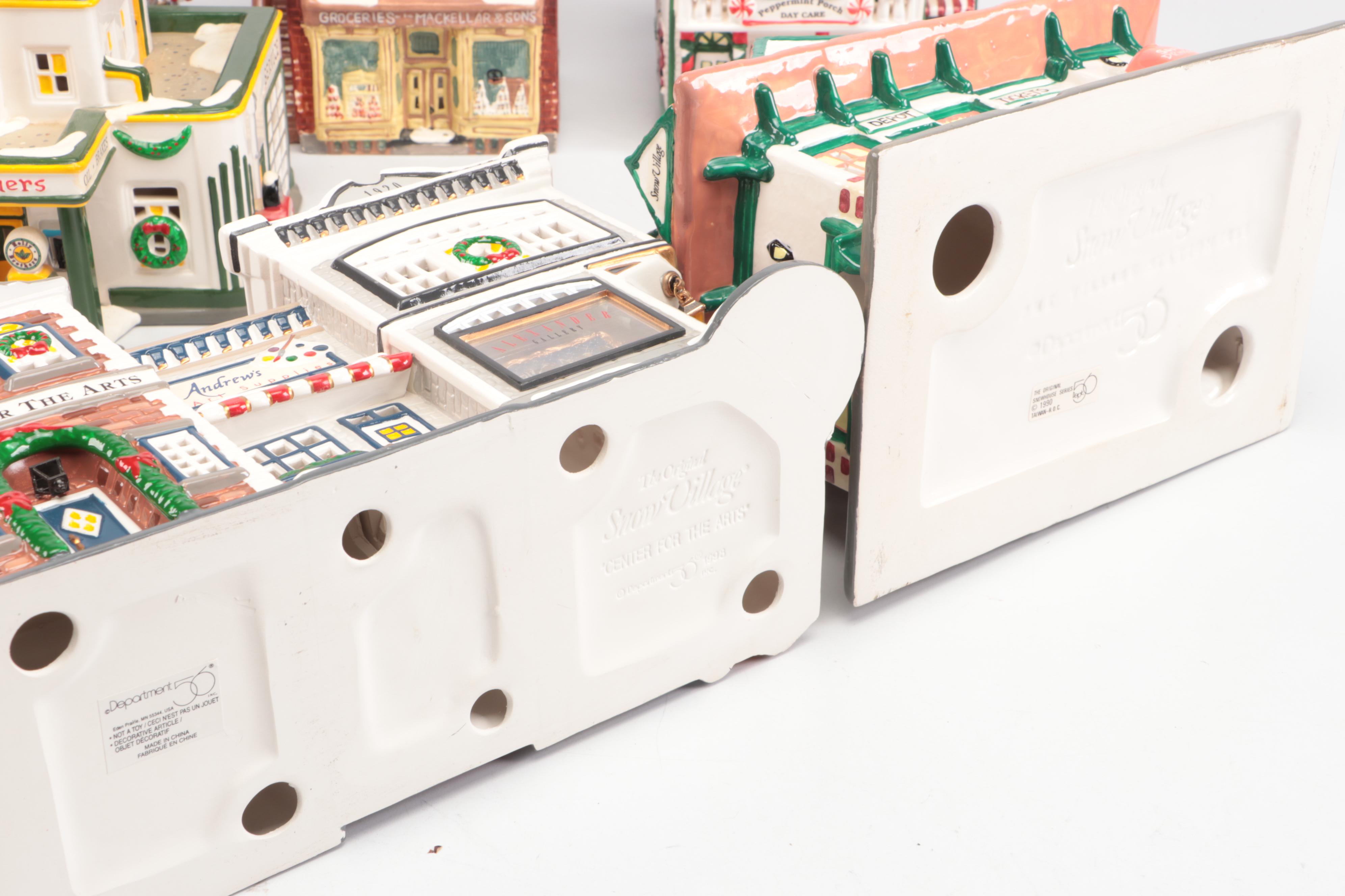 Dept. 56 U.S. Army Recruitment Set, AAA Towing Set, and Other Snow Village Décor