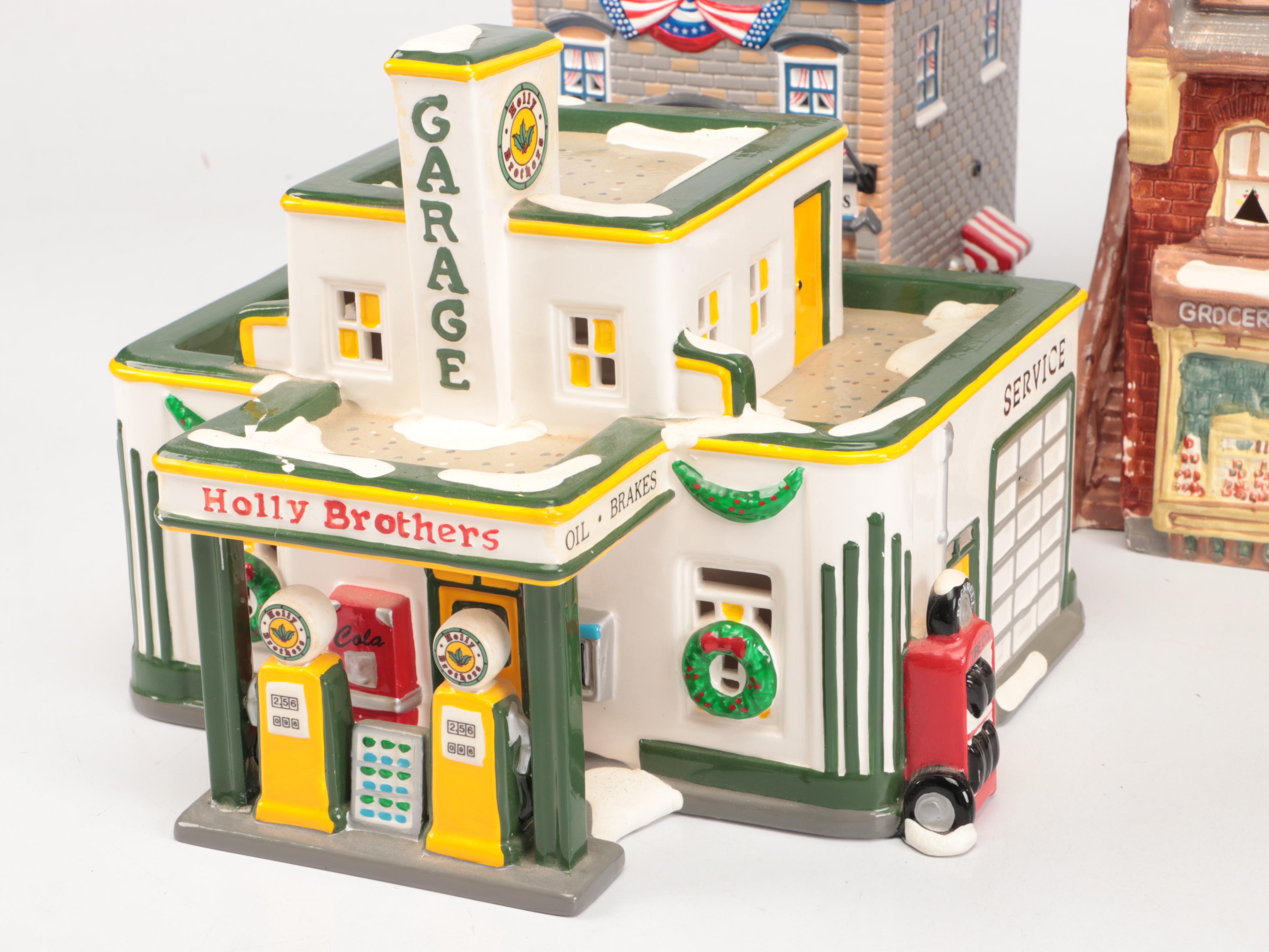 Dept. 56 U.S. Army Recruitment Set, AAA Towing Set, and Other Snow Village Décor