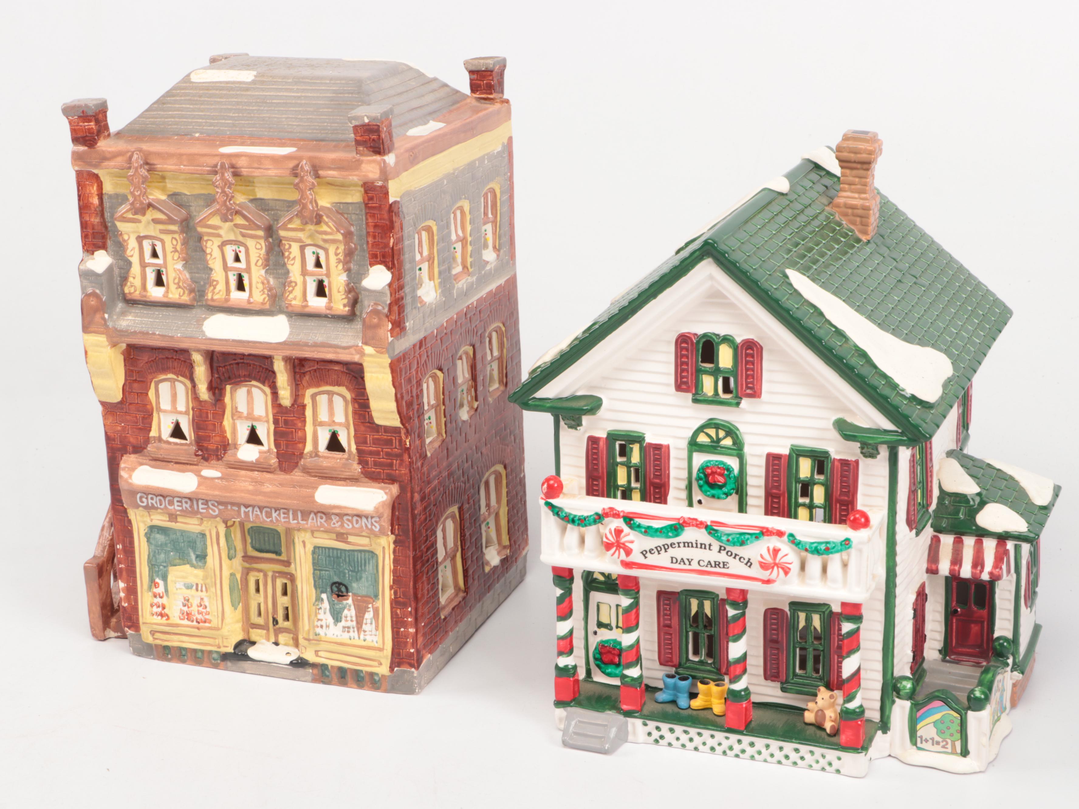 Dept. 56 U.S. Army Recruitment Set, AAA Towing Set, and Other Snow Village Décor