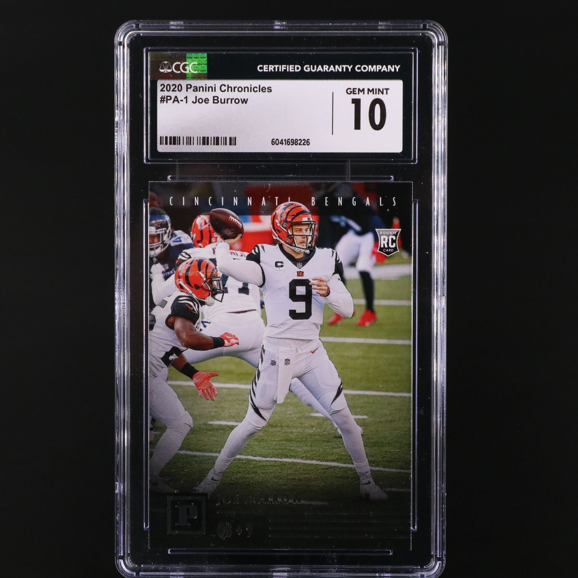 2020 Panini Chronicles Joe Burrow Rookie Football Card Graded CGC 10