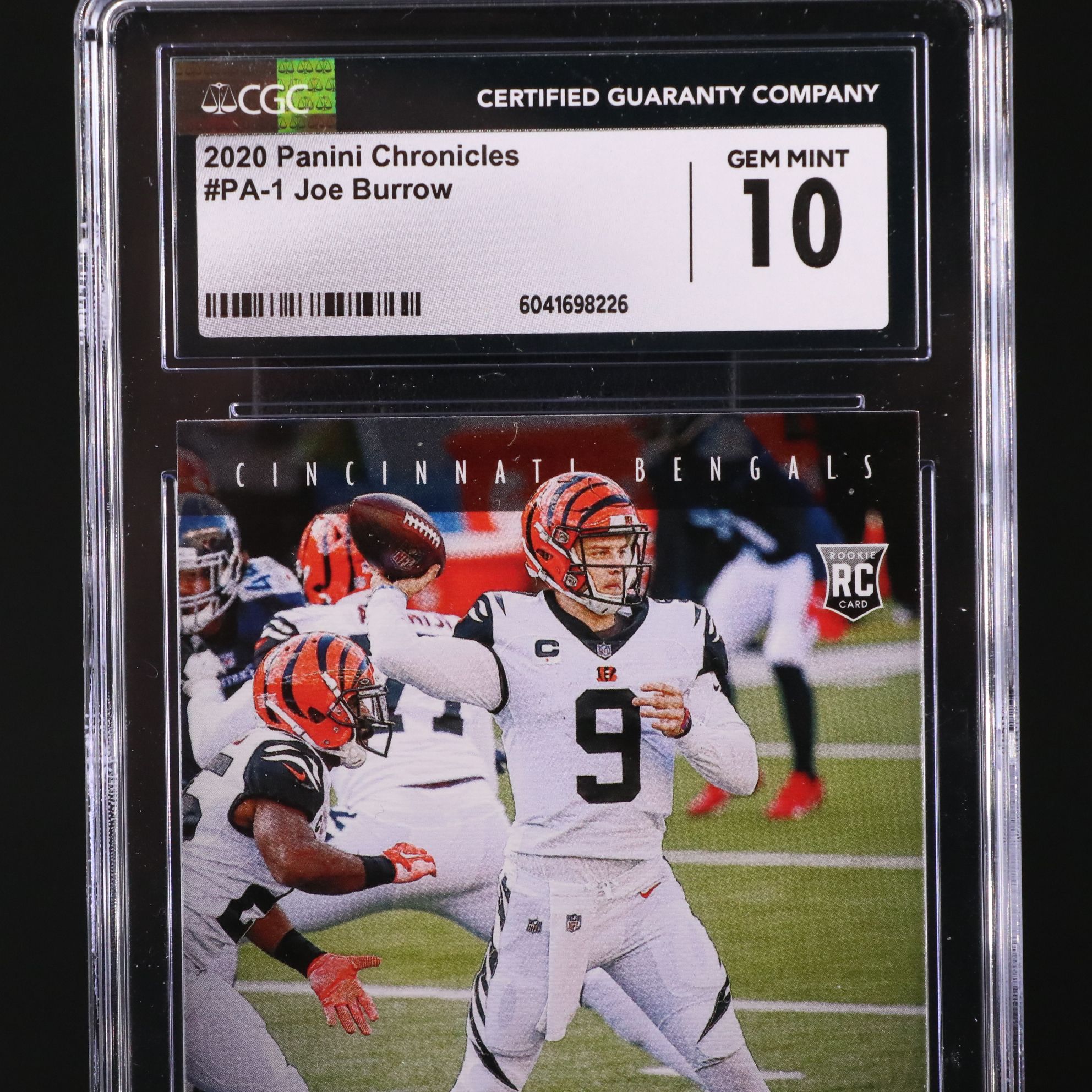 2020 Panini Chronicles Joe Burrow Rookie Football Card Graded CGC 10