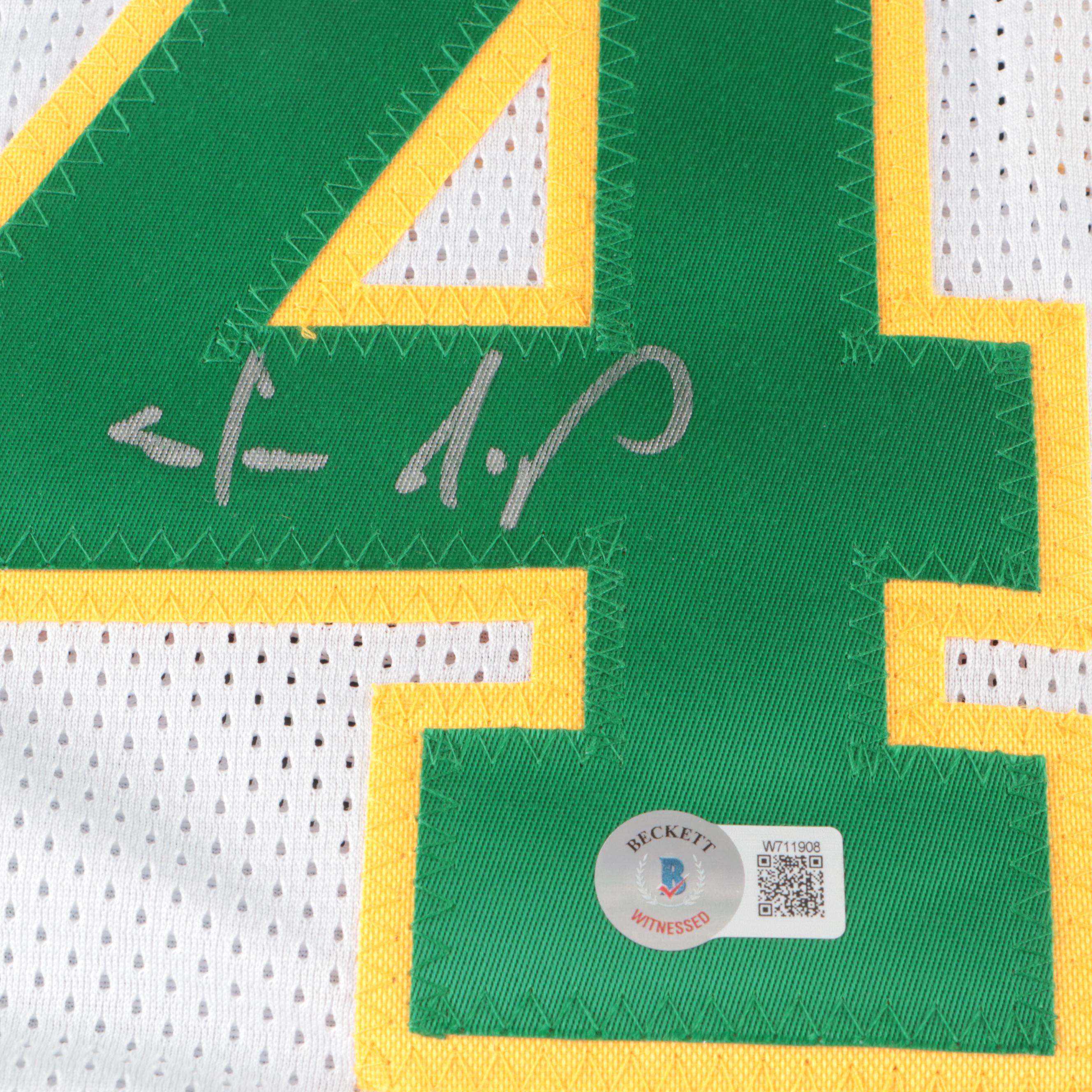 Shawn Kemp Signed Seattle Supersonics Basketball Jersey, Beckett