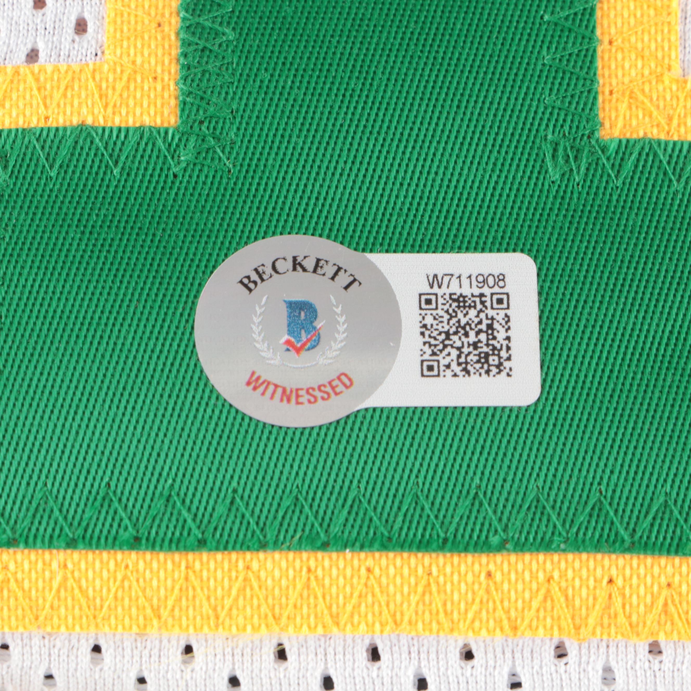 Shawn Kemp Signed Seattle Supersonics Basketball Jersey, Beckett