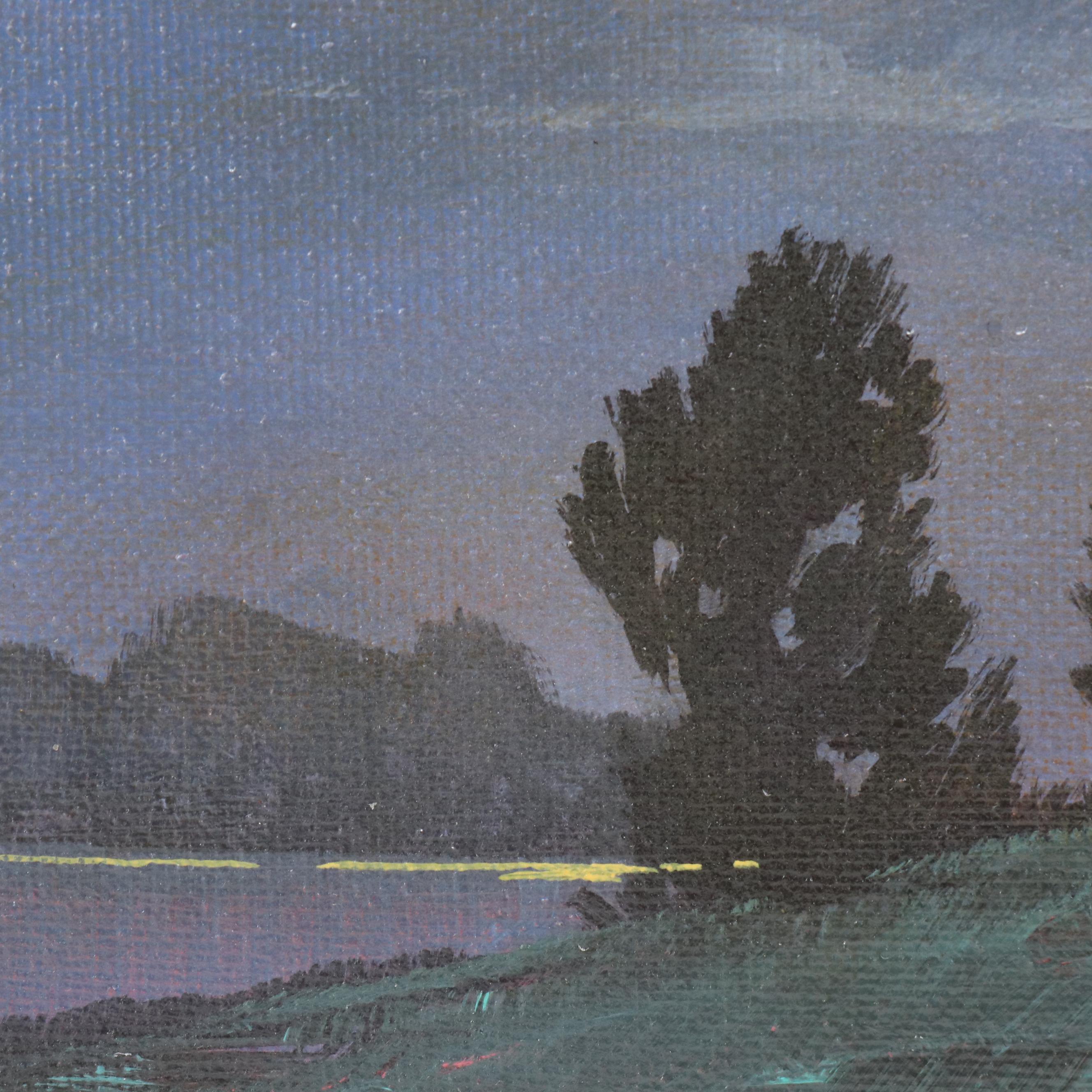 Doug "Bumo" Johnpeer Nocturne Landscape Oil Painting, 2025