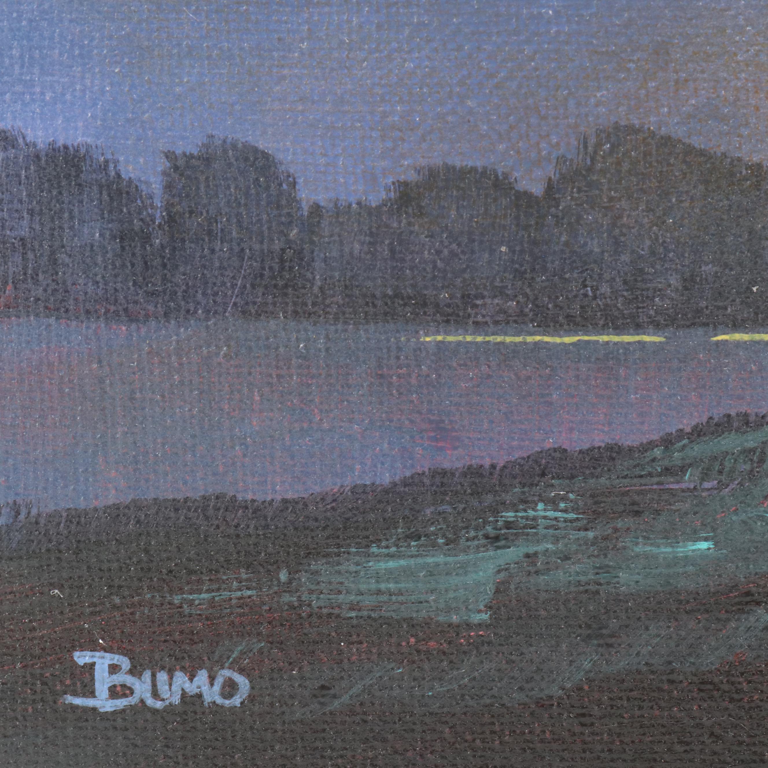 Doug "Bumo" Johnpeer Nocturne Landscape Oil Painting, 2025