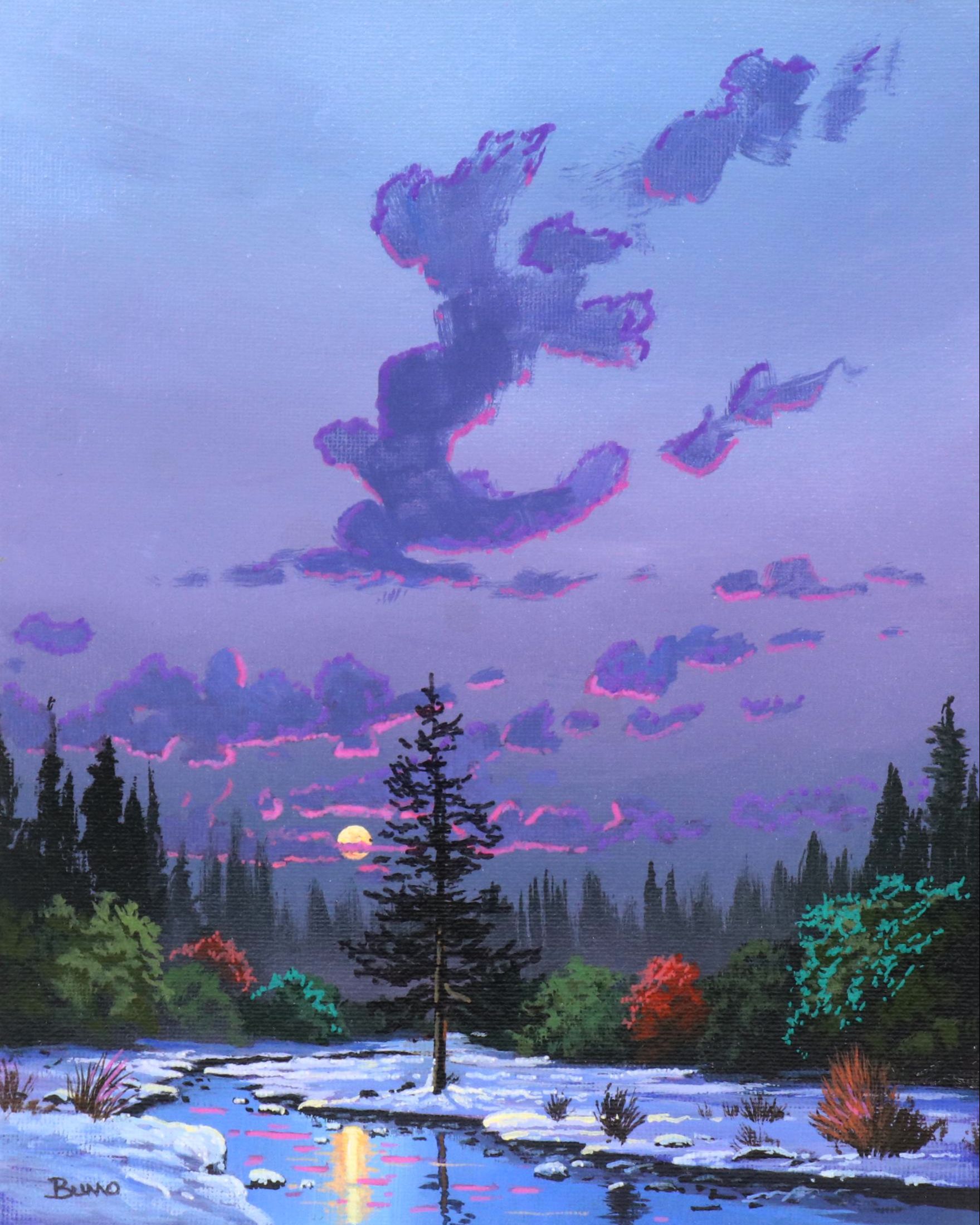 Doug "Bumo" Johnpeer Nocturne Landscape Oil Painting, 2025