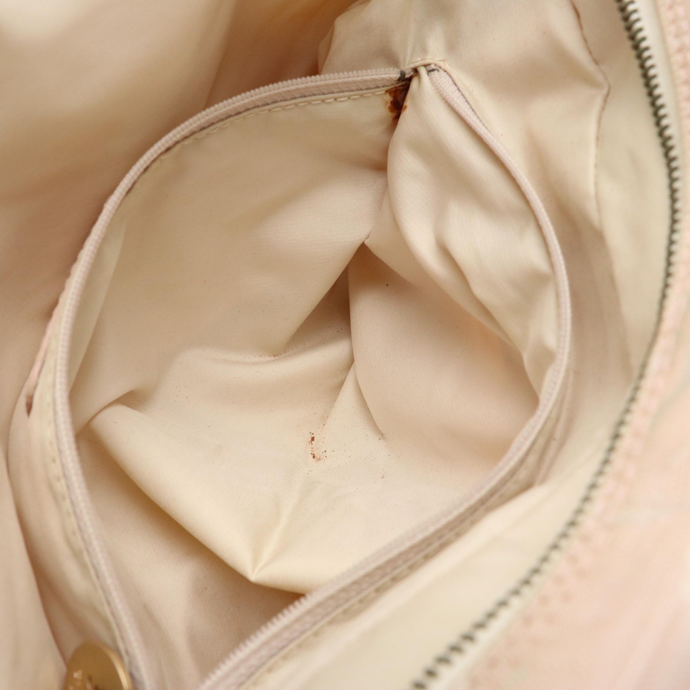 Chanel Travel Ligne Two Compartment Handbag in Light Pink CC Nylon Jacquard