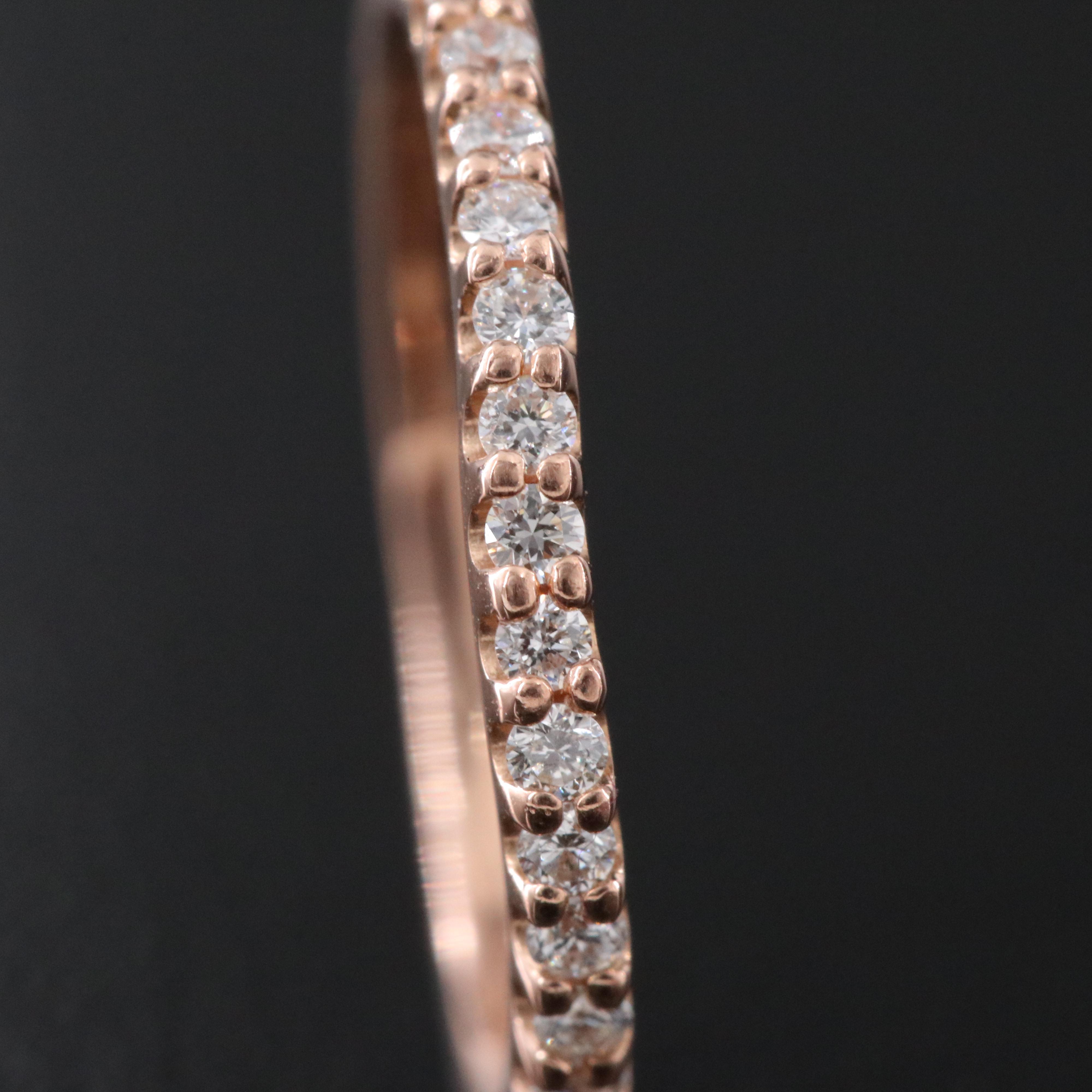 14K 0.27 CTW Diamond Rose Gold Band