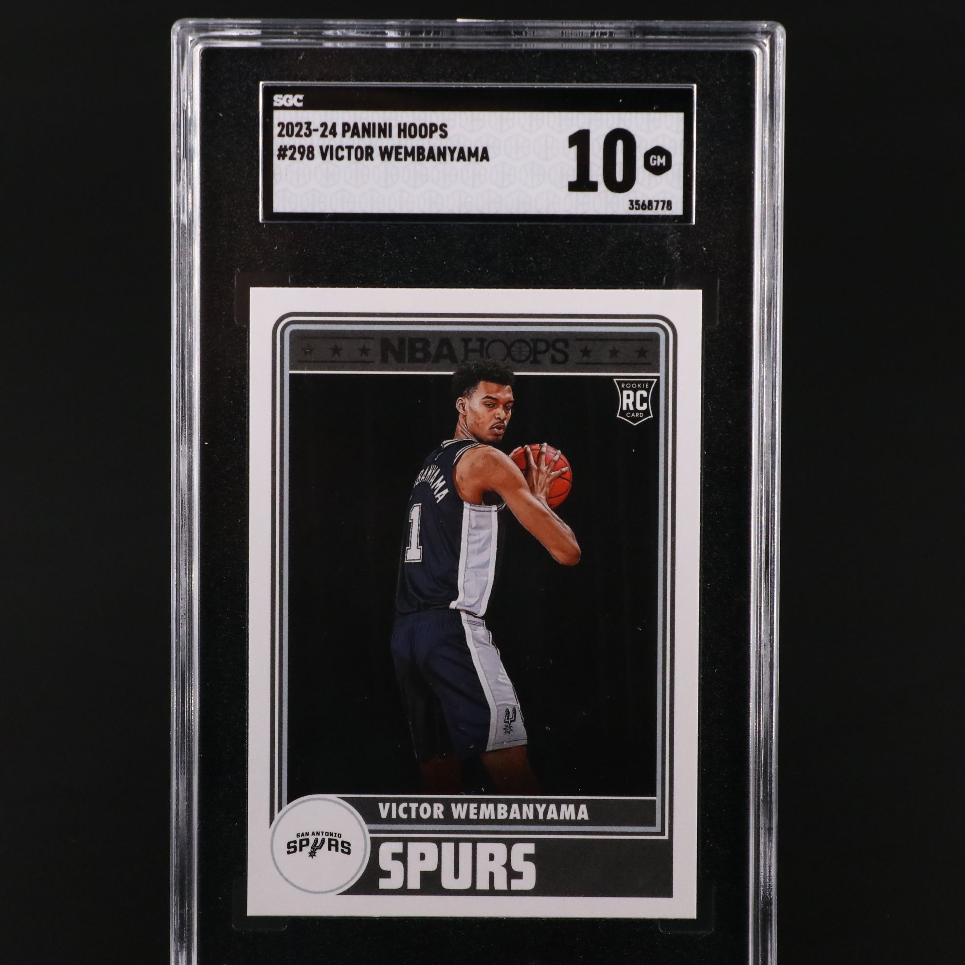 2023 Panini Hoops Victor Wembanyama Rookie Basketball Card Graded SGC 10