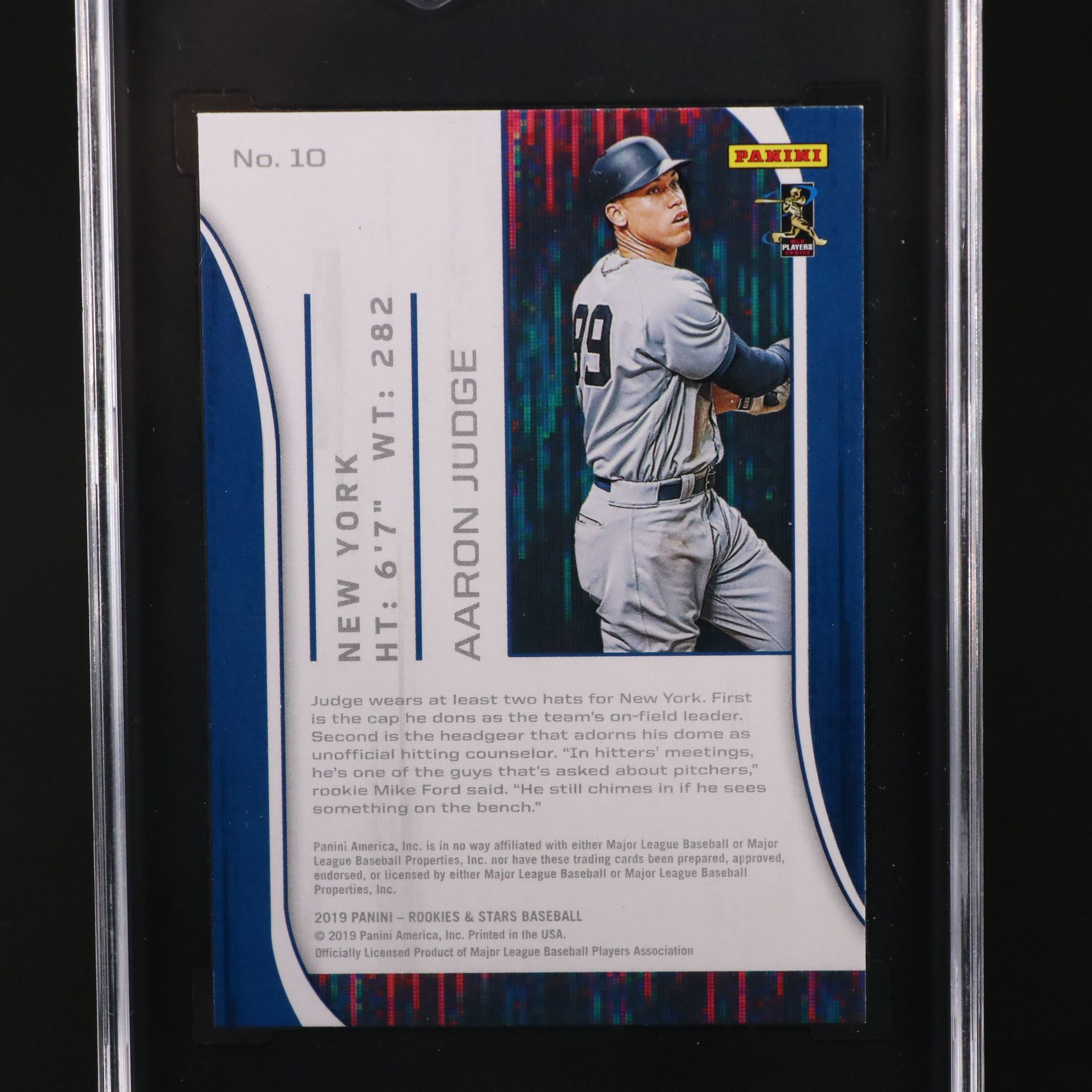 2019 Rookies & Stars Aaron Judge Baseball Card Graded SGC 10