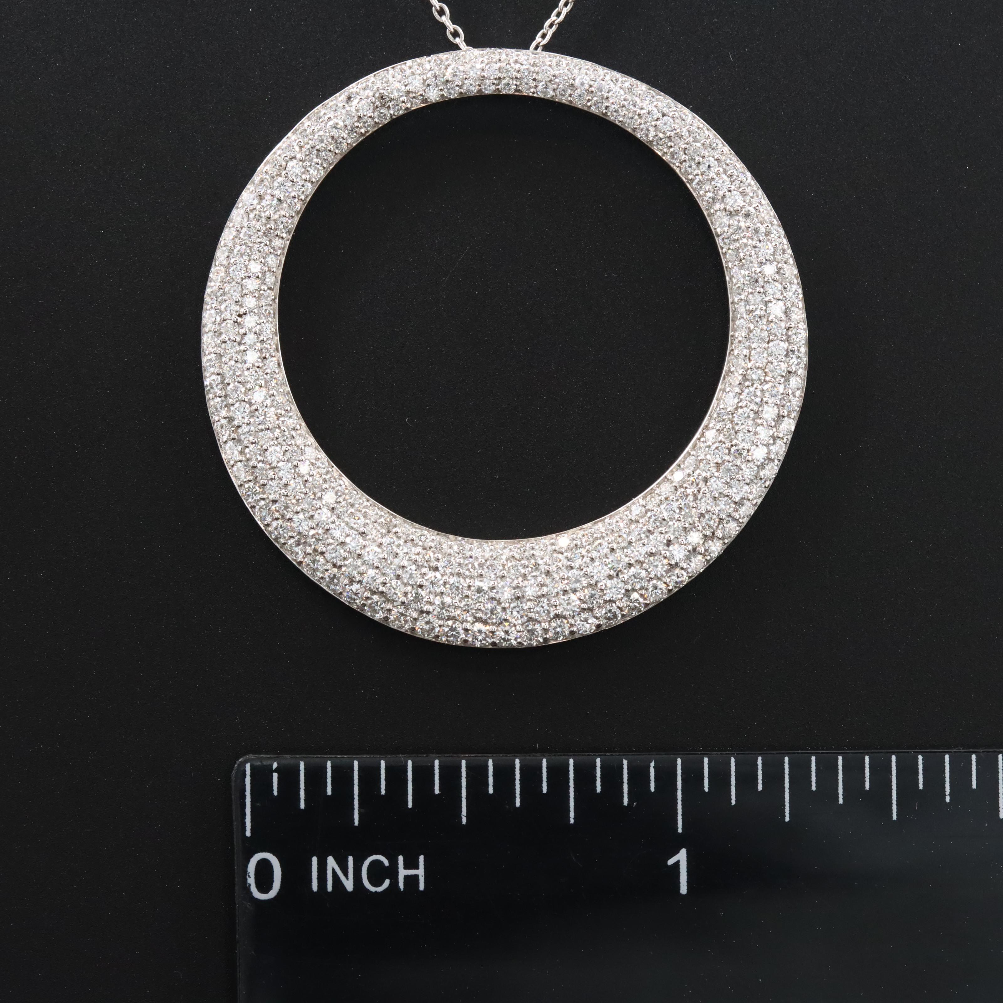 Roberto Coin Scalare 18K 2.00 CTW Diamond Pavé Large Circle Necklace