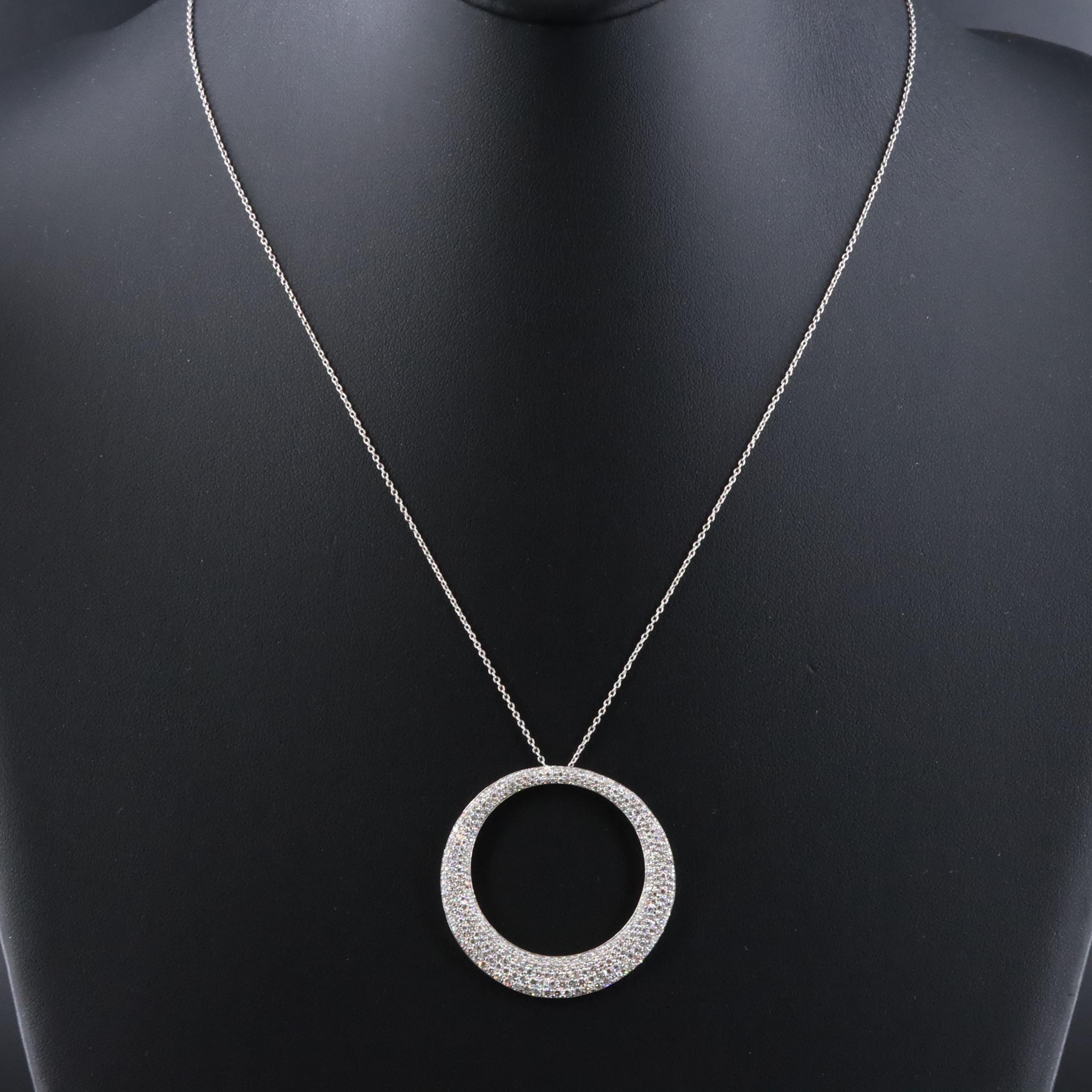 Roberto Coin Scalare 18K 2.00 CTW Diamond Pavé Large Circle Necklace