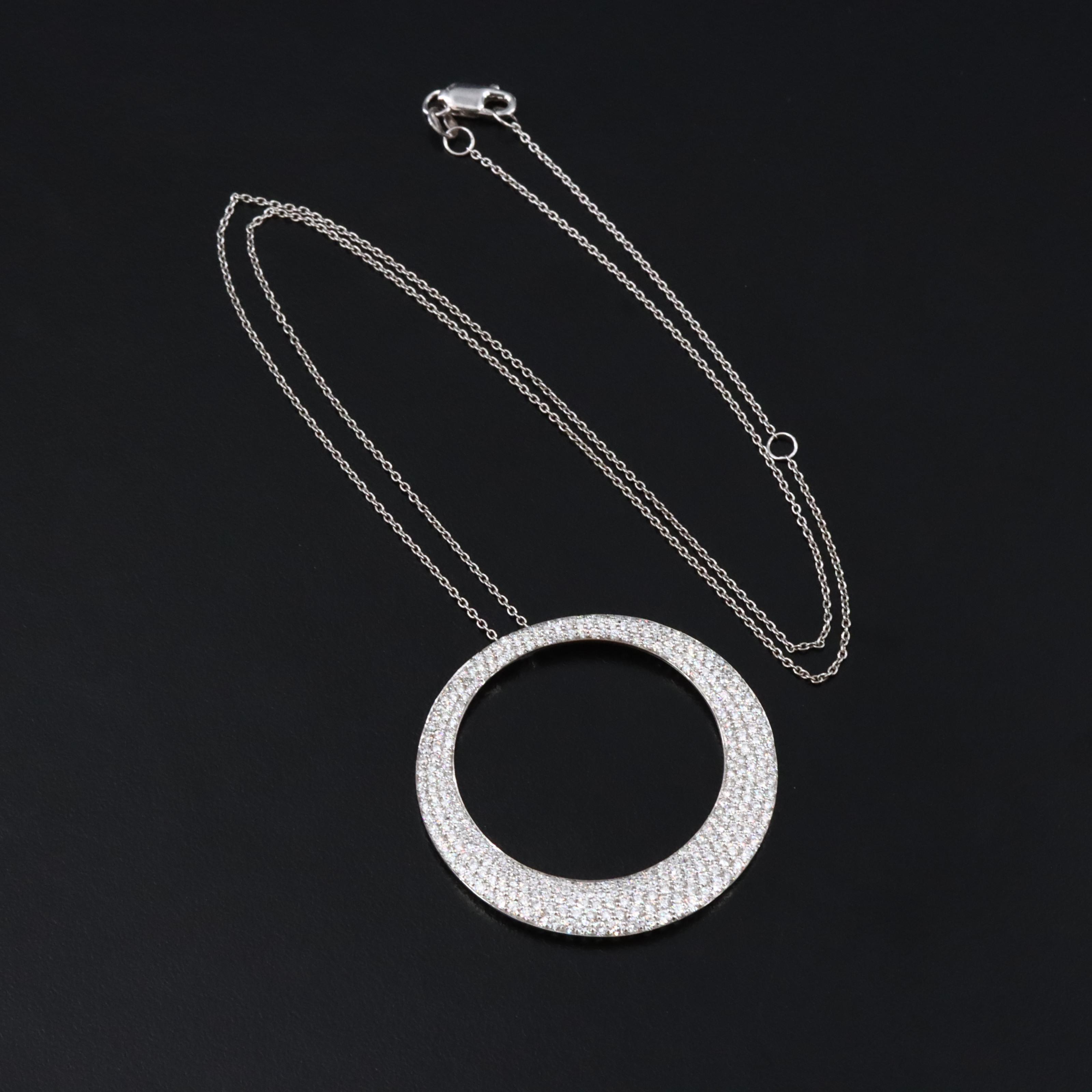 Roberto Coin Scalare 18K 2.00 CTW Diamond Pavé Large Circle Necklace