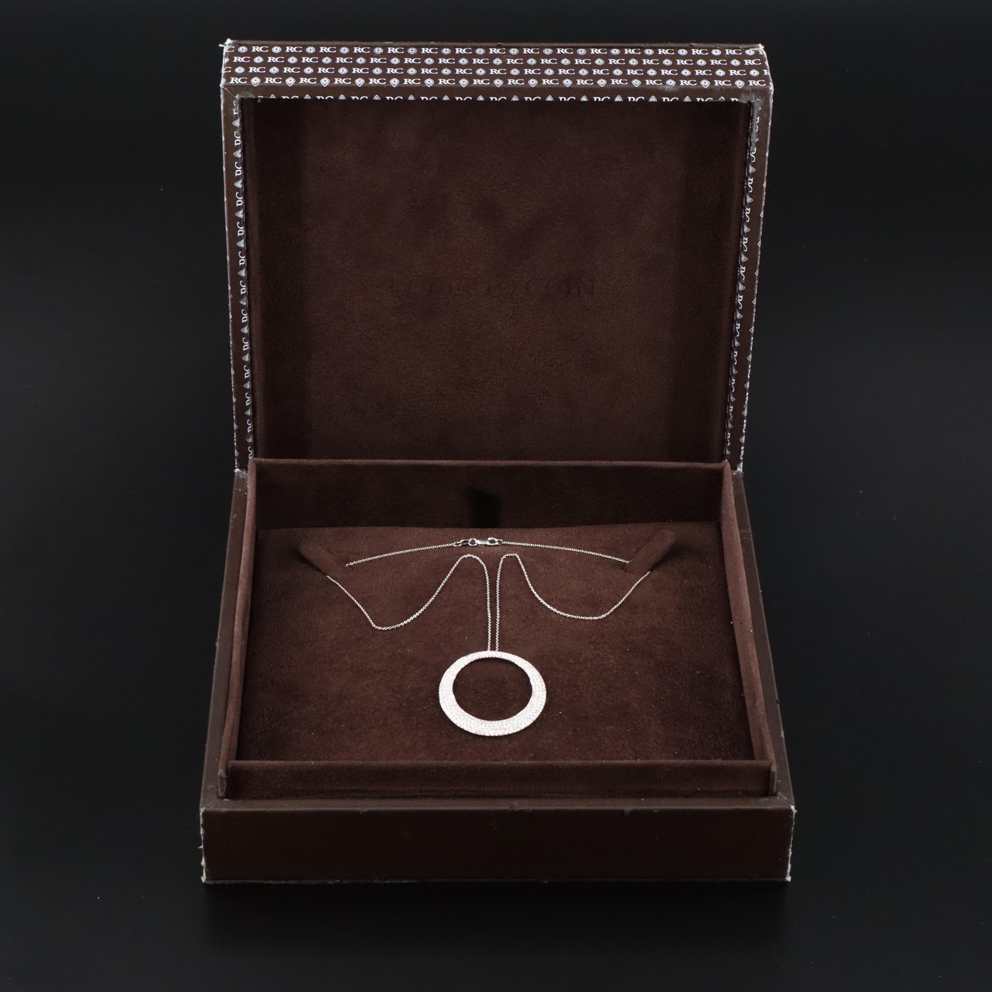 Roberto Coin Scalare 18K 2.00 CTW Diamond Pavé Large Circle Necklace