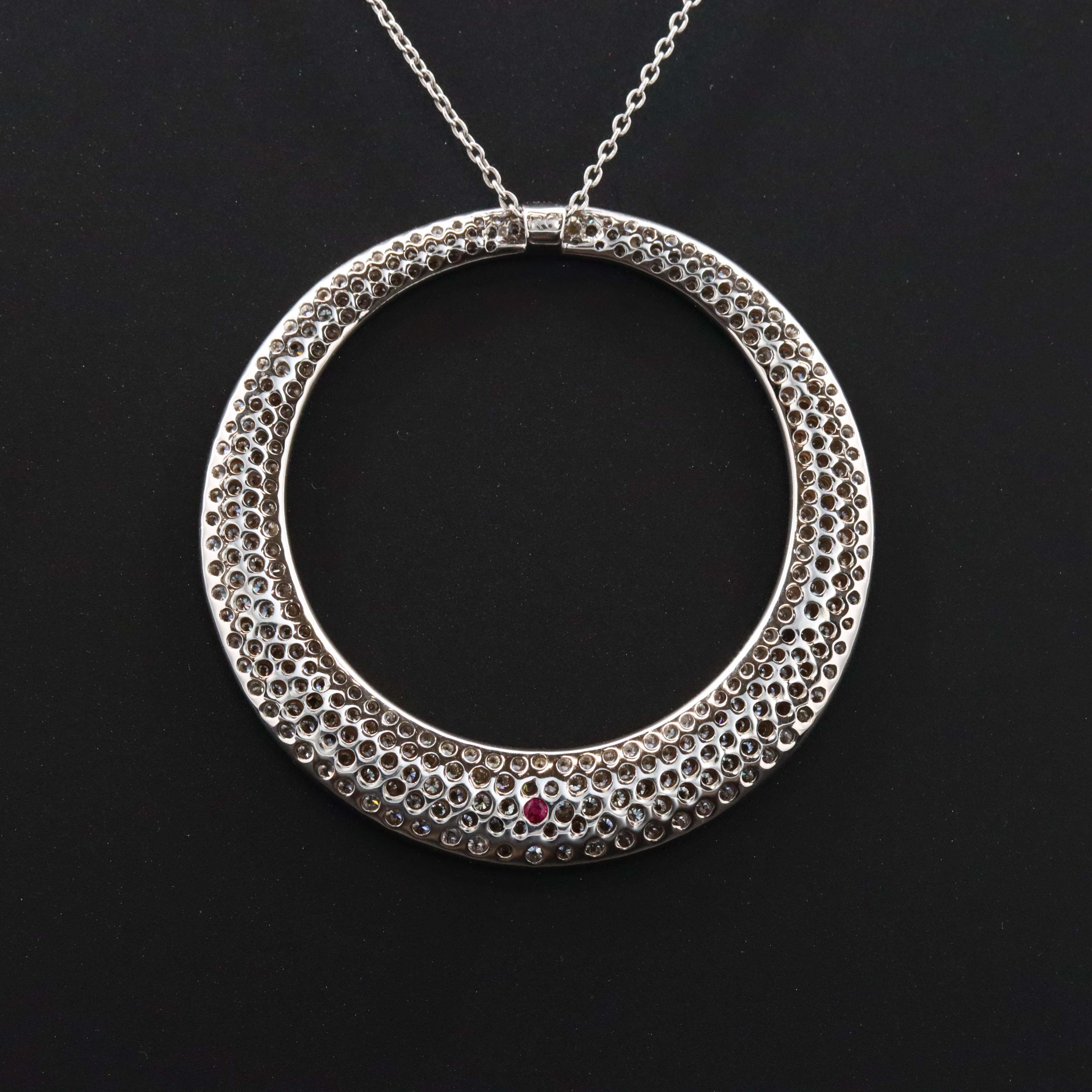 Roberto Coin Scalare 18K 2.00 CTW Diamond Pavé Large Circle Necklace