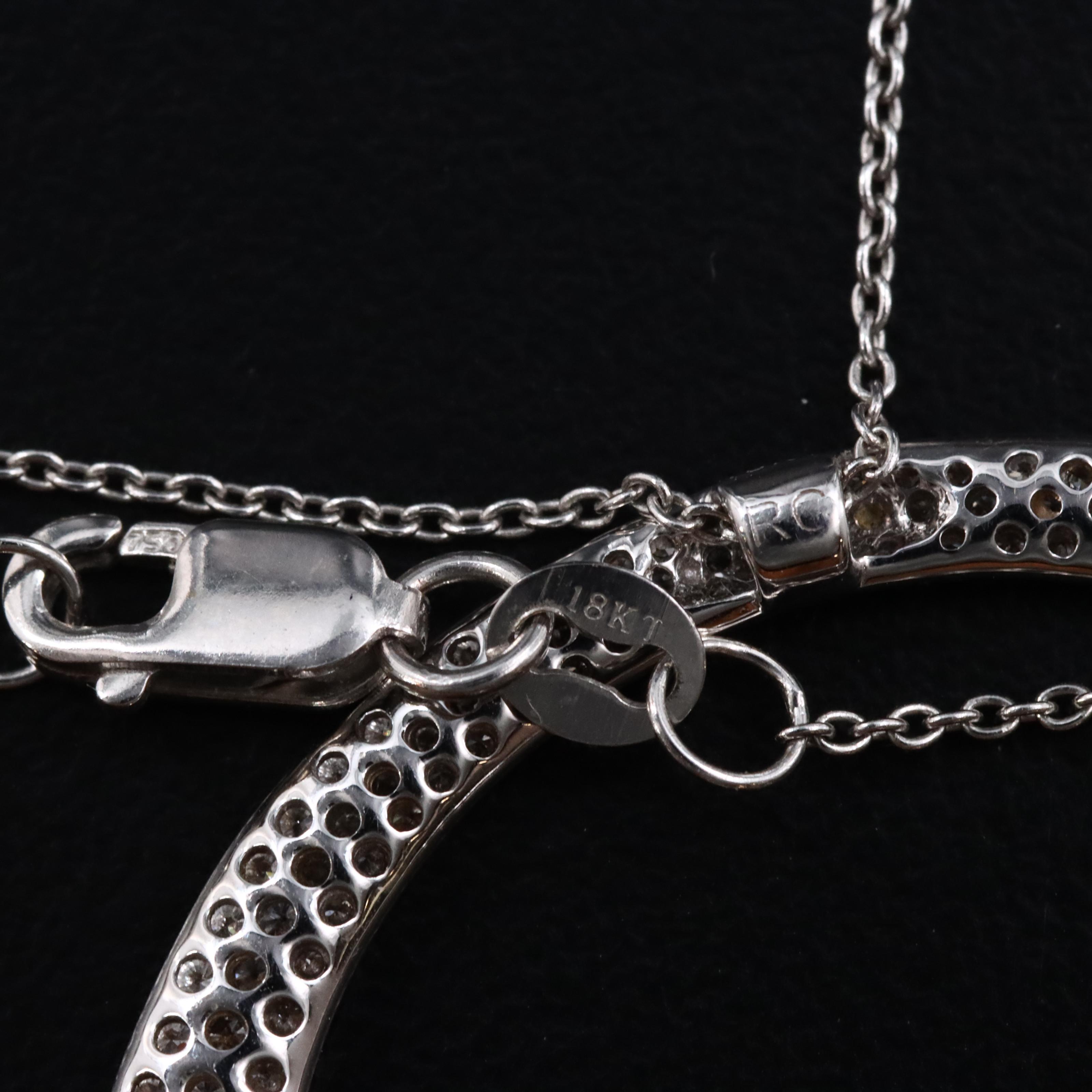 Roberto Coin Scalare 18K 2.00 CTW Diamond Pavé Large Circle Necklace