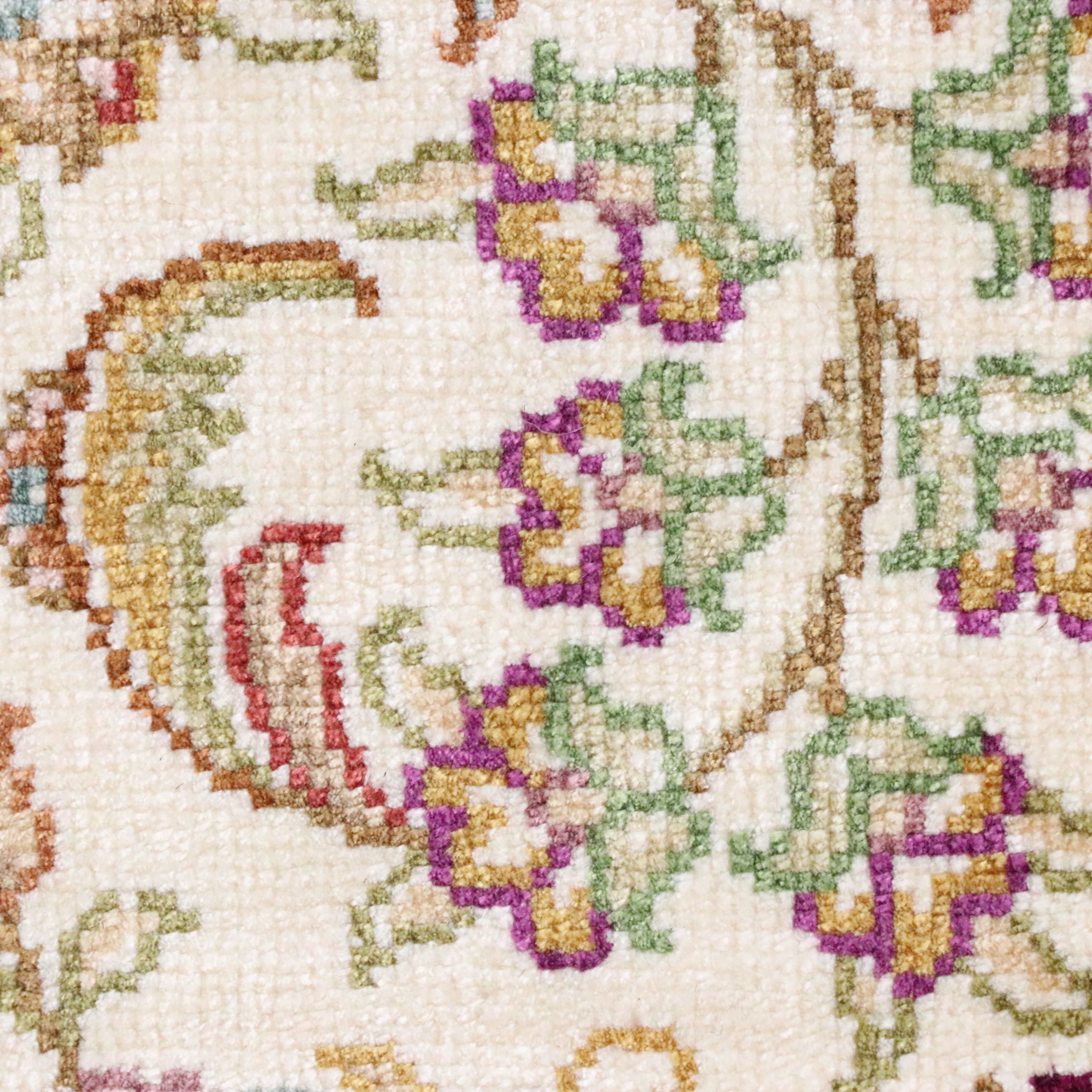 5'7 x 8'7 Hand-Knotted Persian Qom Silk Area Rug