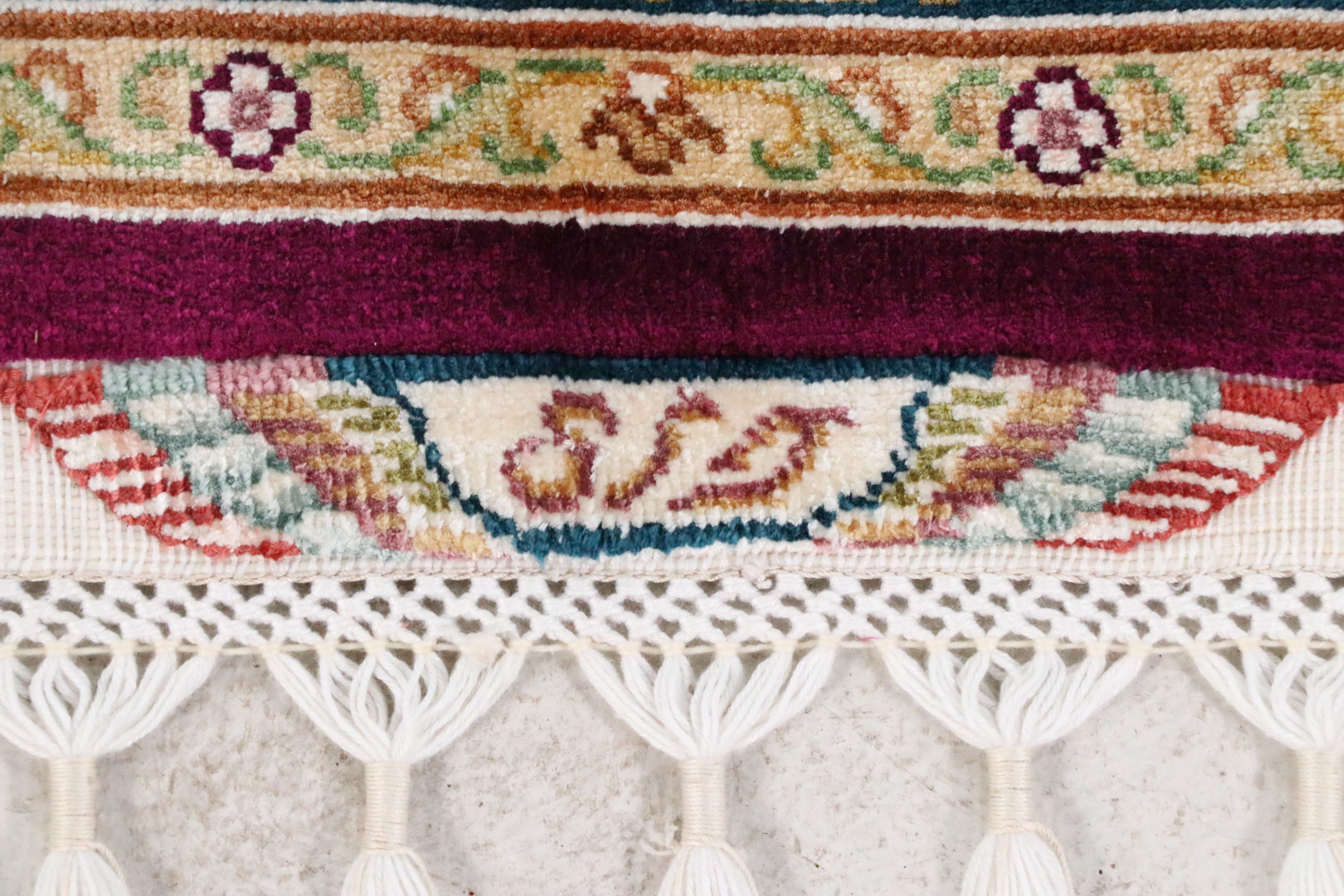 5'7 x 8'7 Hand-Knotted Persian Qom Silk Area Rug