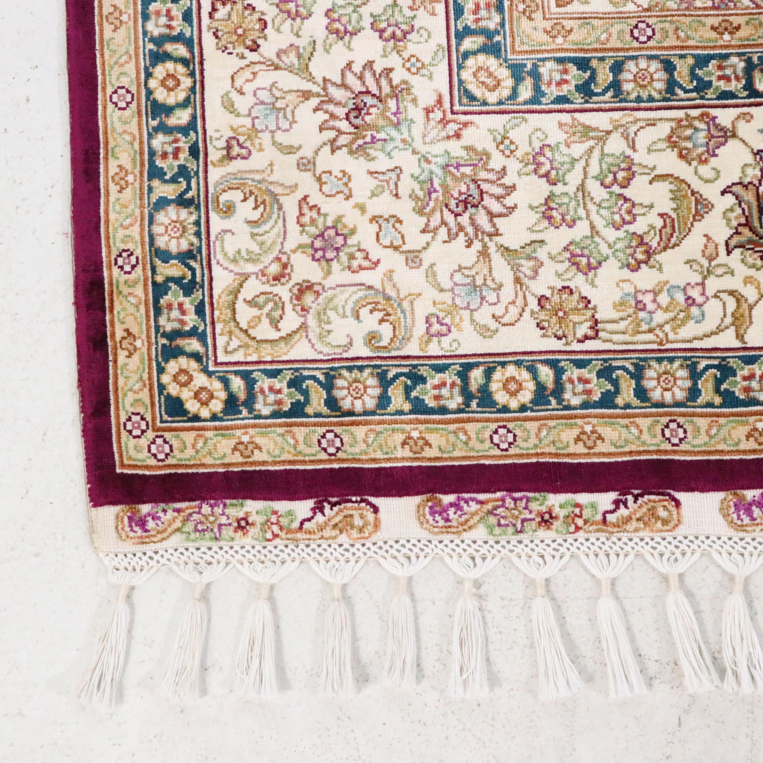 5'7 x 8'7 Hand-Knotted Persian Qom Silk Area Rug