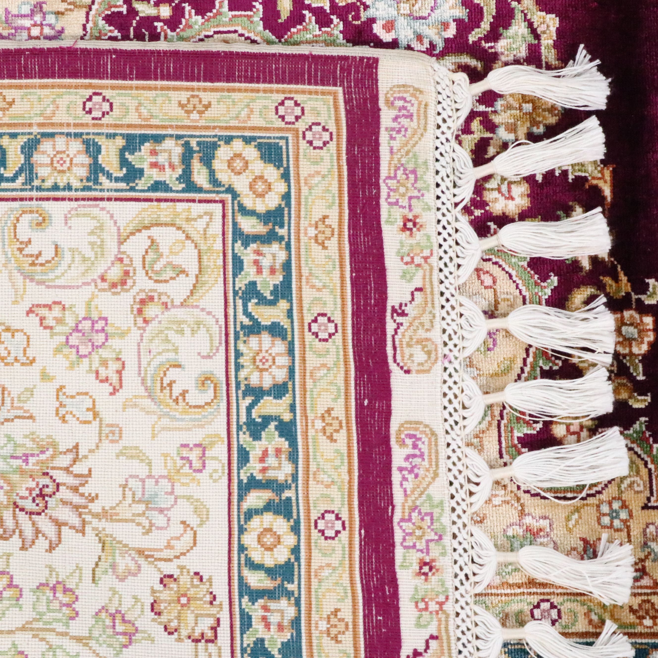 5'7 x 8'7 Hand-Knotted Persian Qom Silk Area Rug