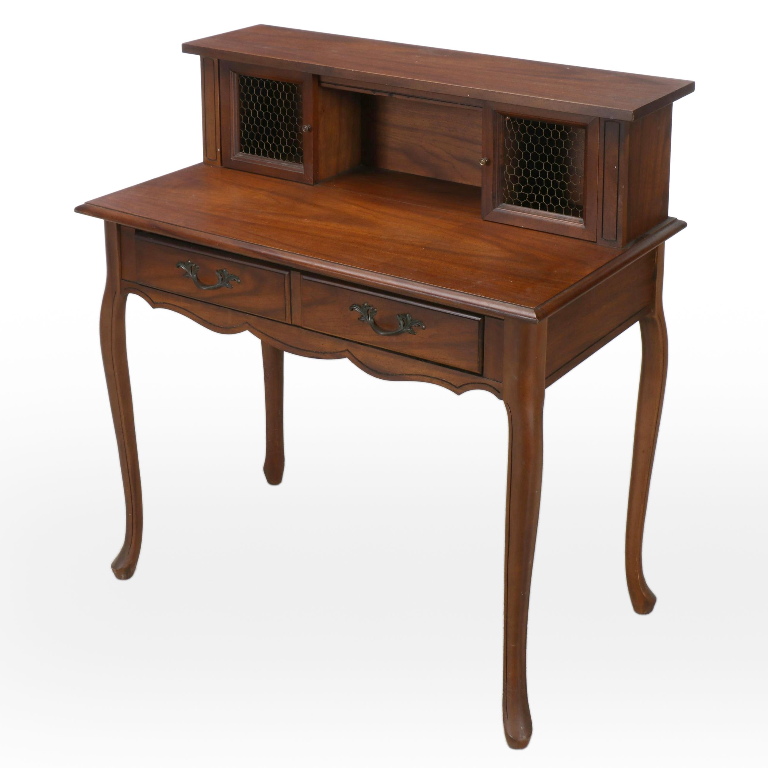 Queen Anne Style Two-Drawer Wooden Writing Desk