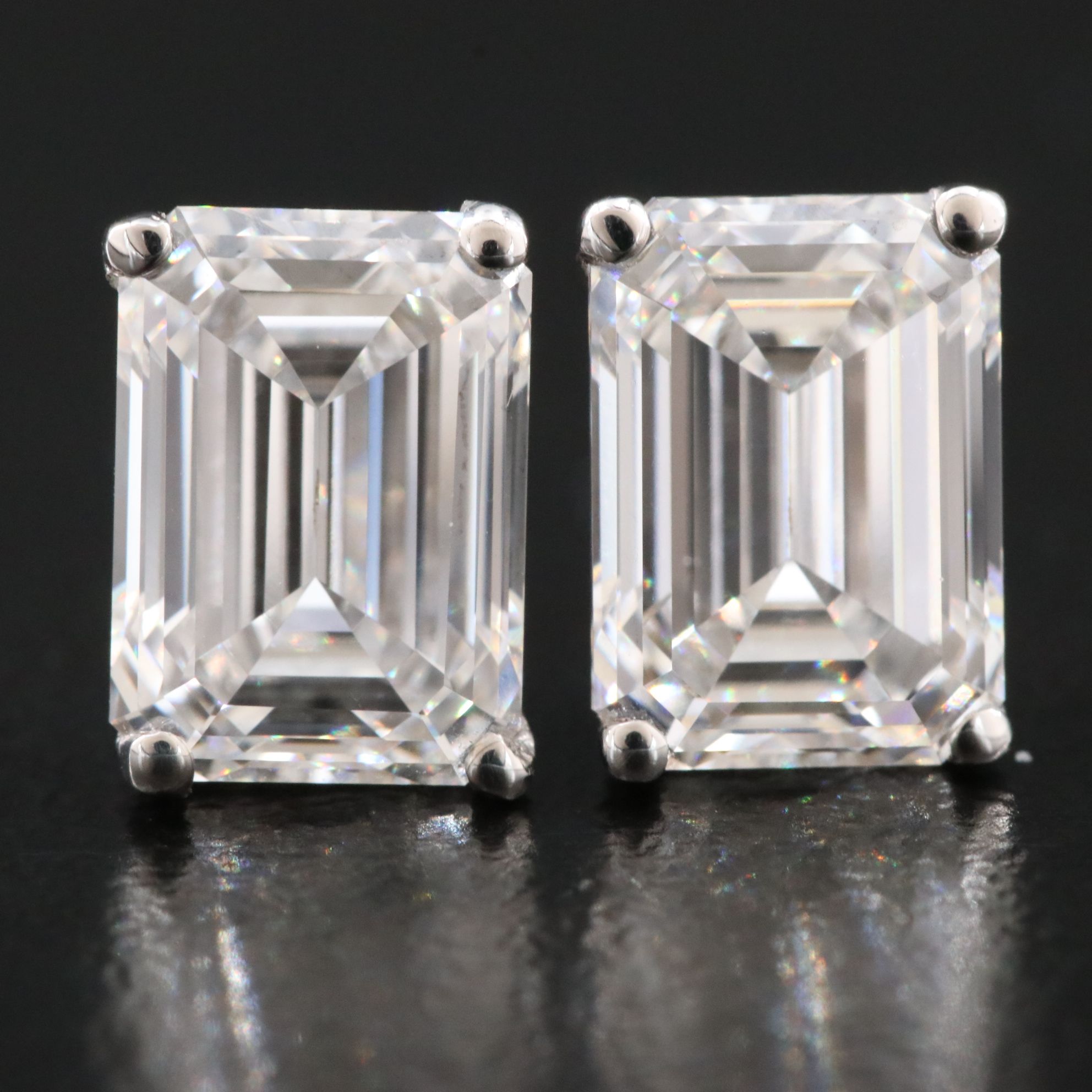 18K 3.73 CTW Lab Grown Diamond Stud Earrings with IGI Reports