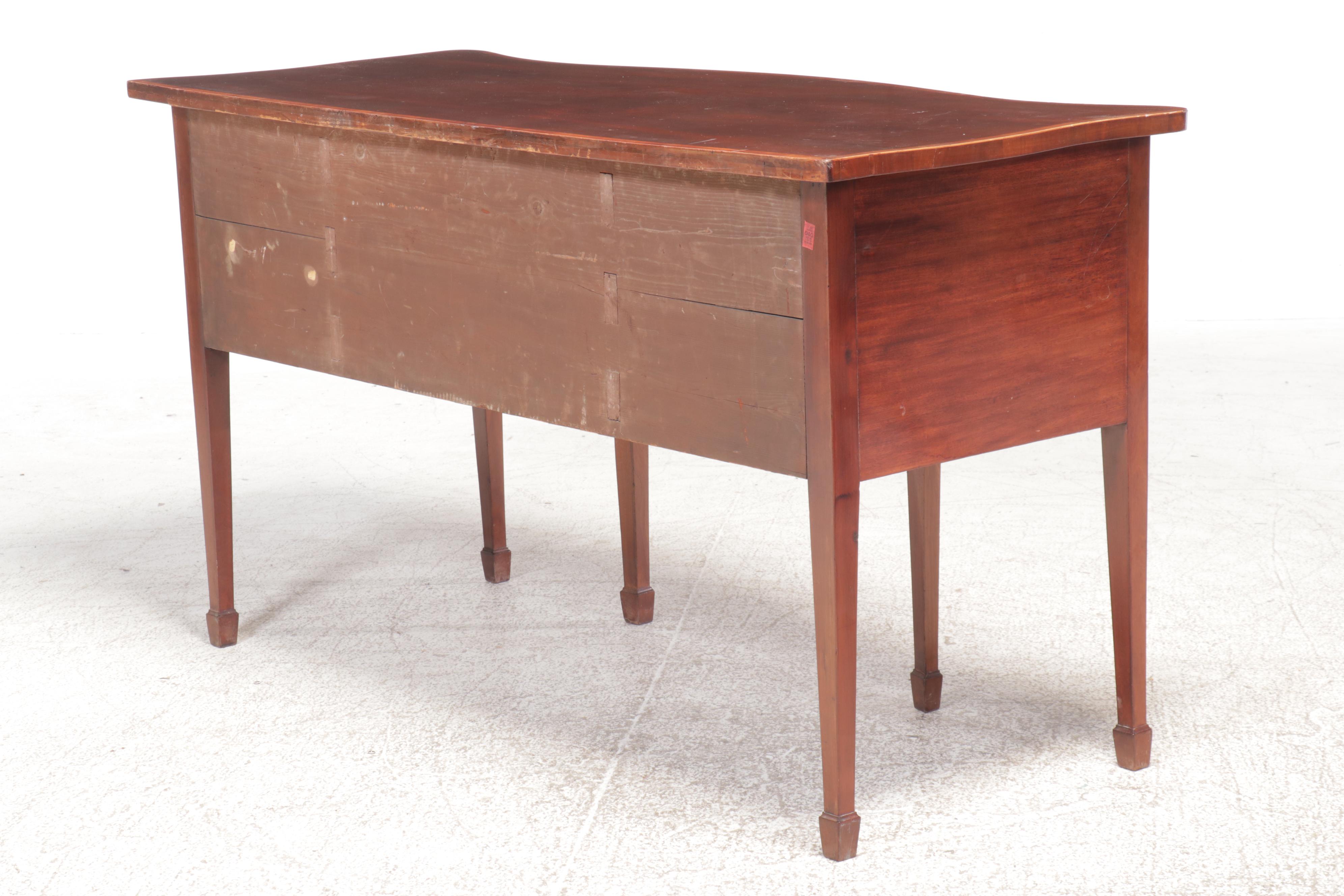 Hepplewhite Style Serpentine Mahogany Sideboard, Late 19th/Early 20th Century