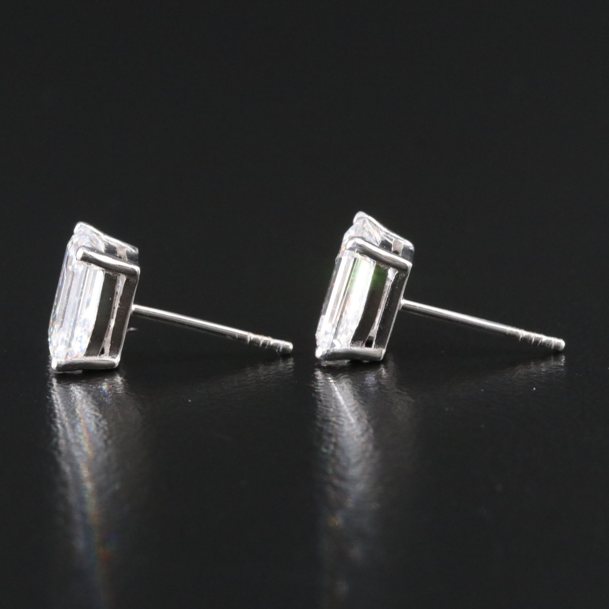 18K 3.73 CTW Lab Grown Diamond Stud Earrings with IGI Reports