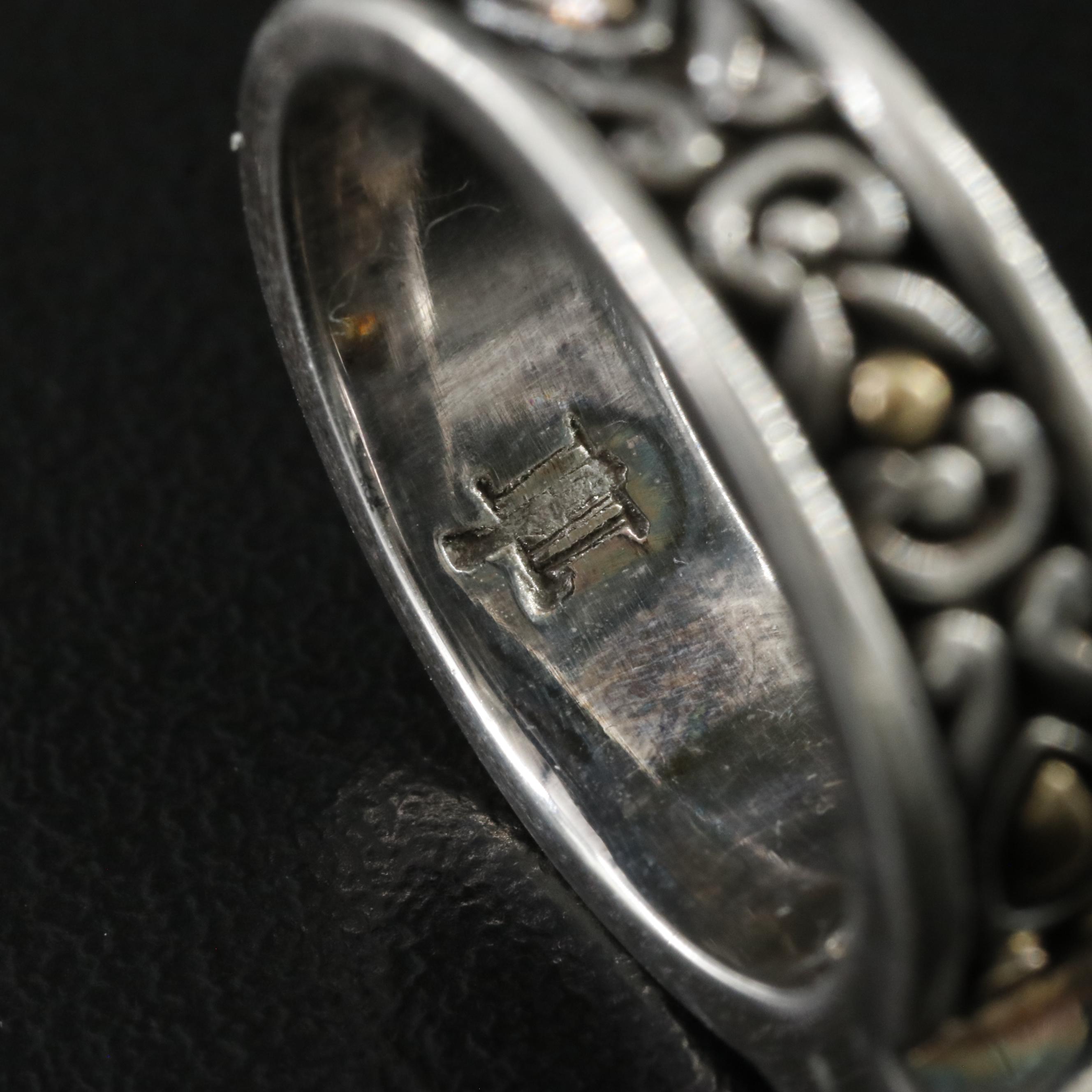 John Hardy Sterling and Citrine Ring with 18K Accents, Vintage