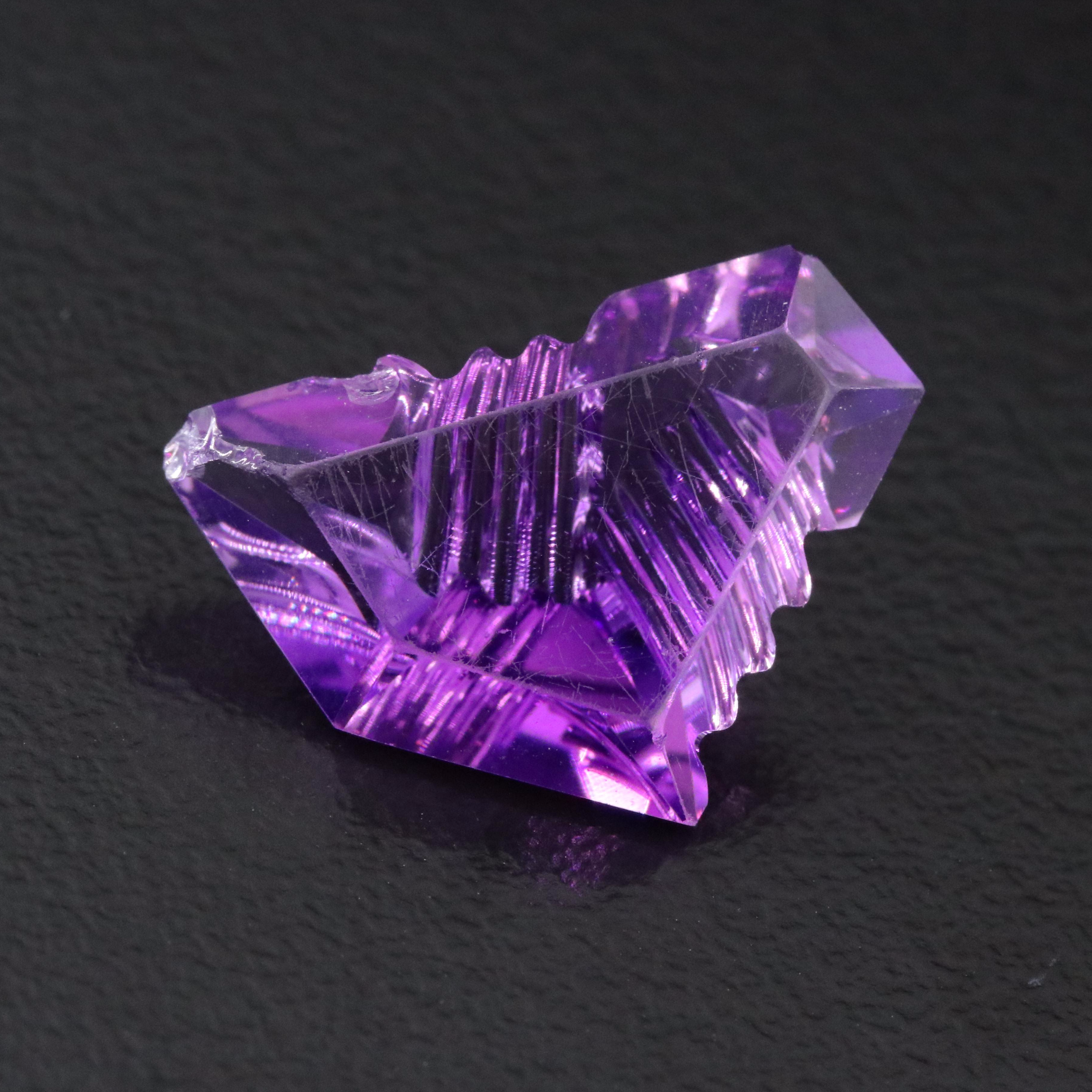 Loose 6.29 CT Fantasy Cut Amethyst