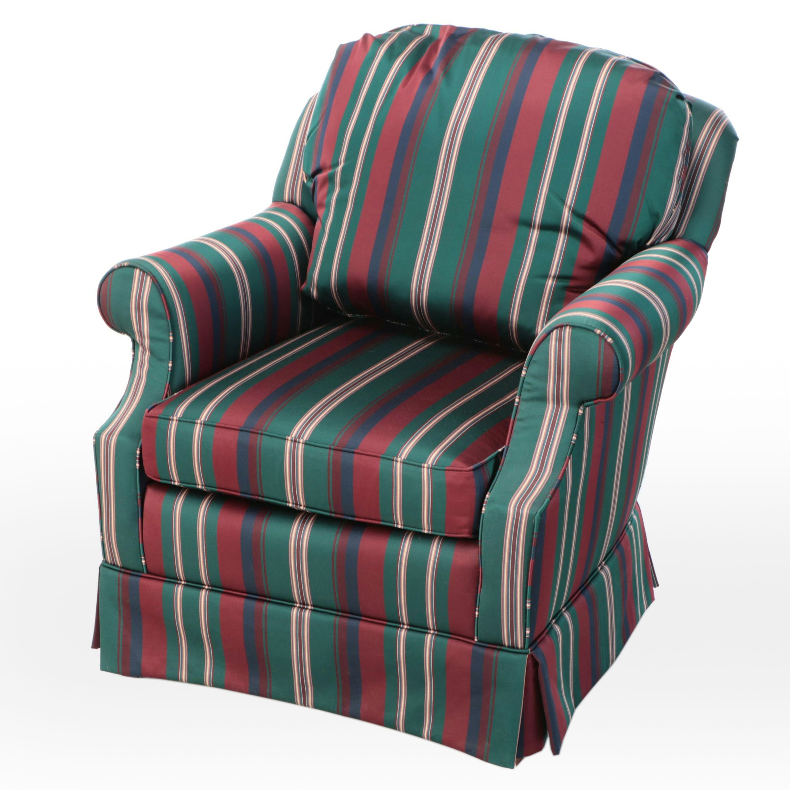 William Alan, Inc. Striped Upholstered Armchair