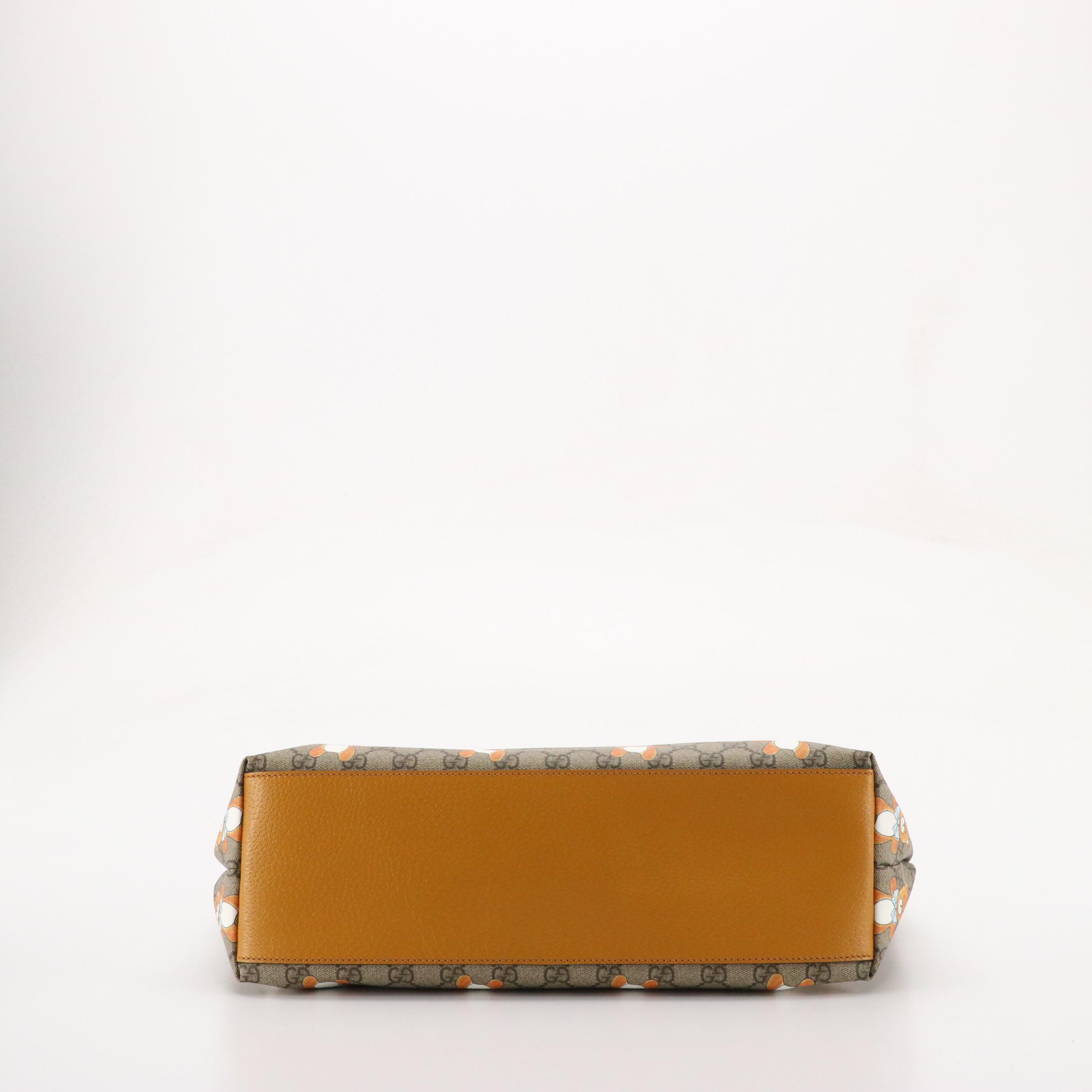 Gucci Limited Edition Exo Kai Teddy Bear Printed GG Supreme Canvas Tote Bag