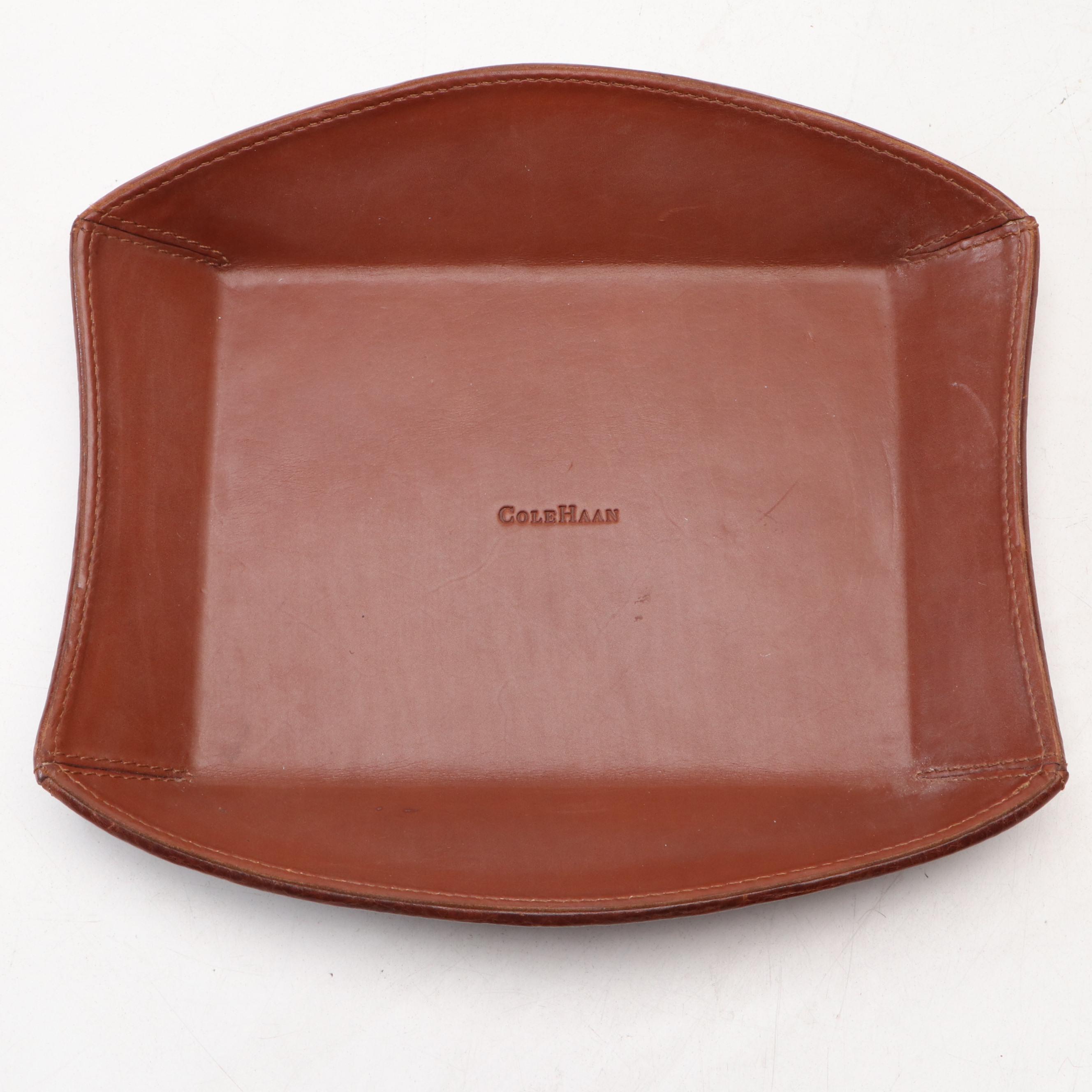 Cole Haan Leather Desk Valet with Watch Case and Other Office Accessories