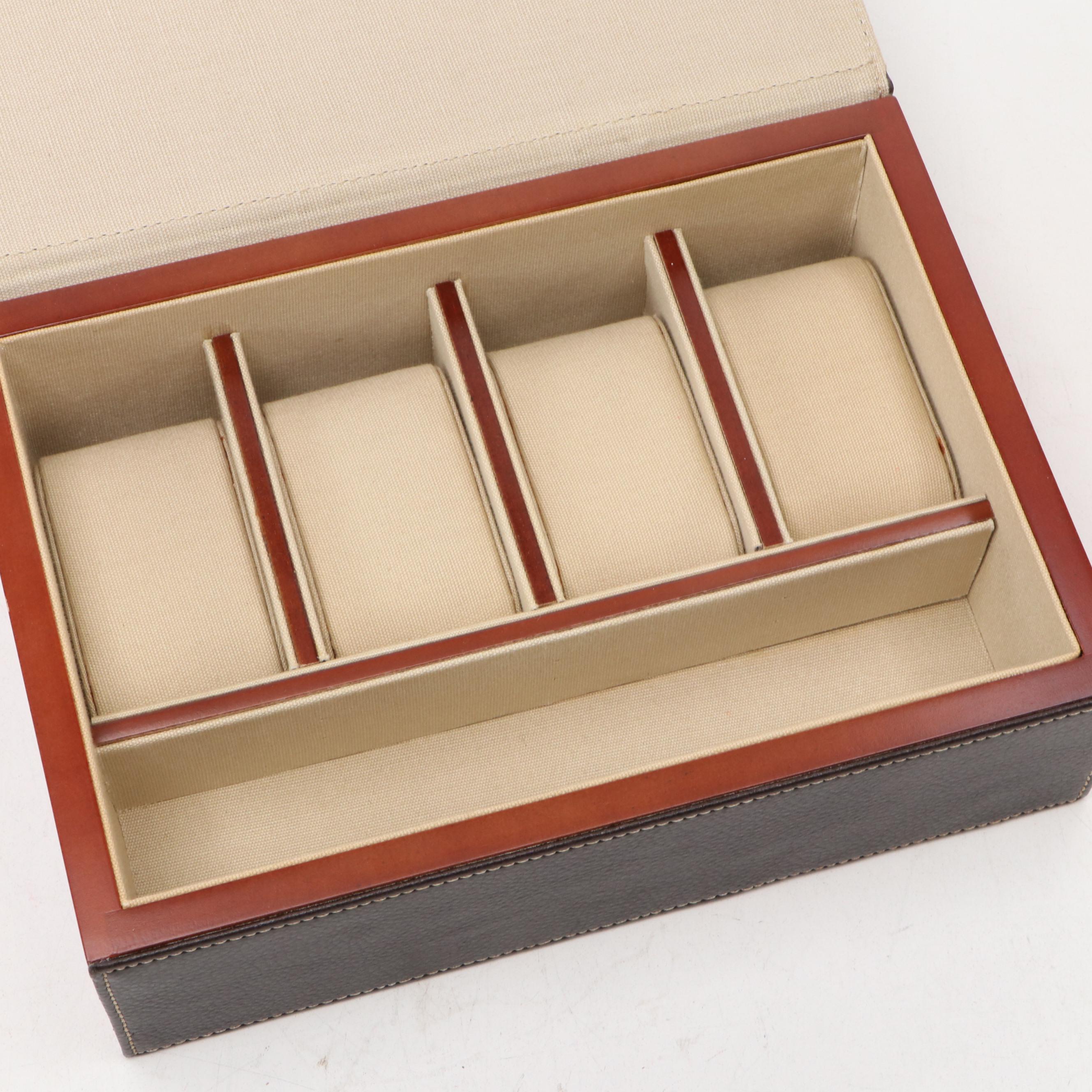 Cole Haan Leather Desk Valet with Watch Case and Other Office Accessories