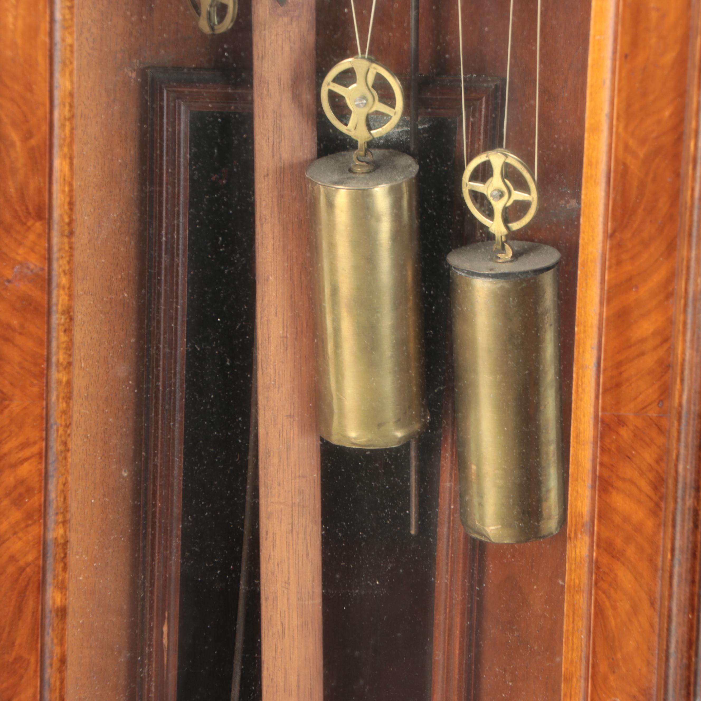 Three-Weight Carved Wood Wall Clock