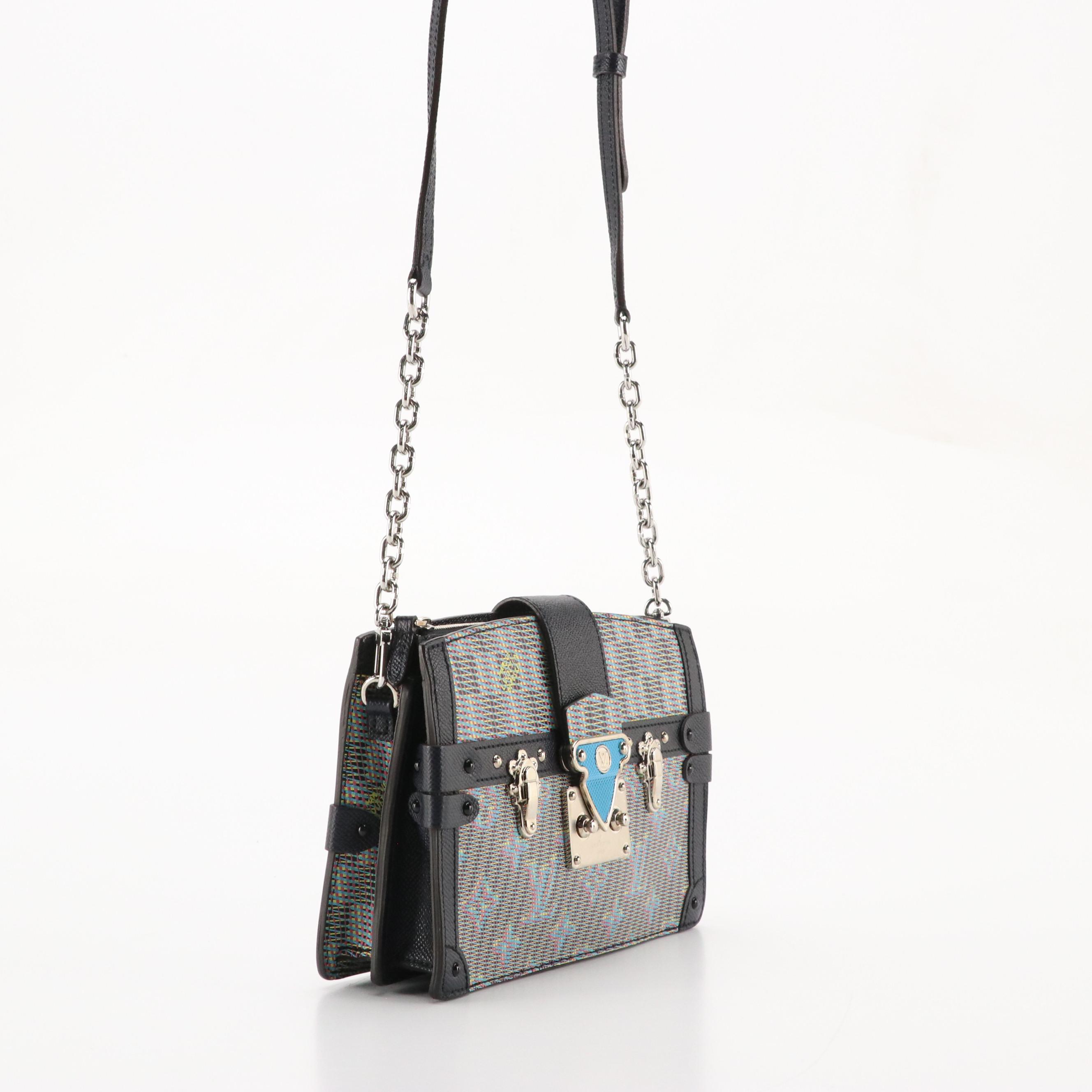 Louis Vuitton Trunk Clutch Crossbody Bag in LV Pop Damier Canvas & Leather