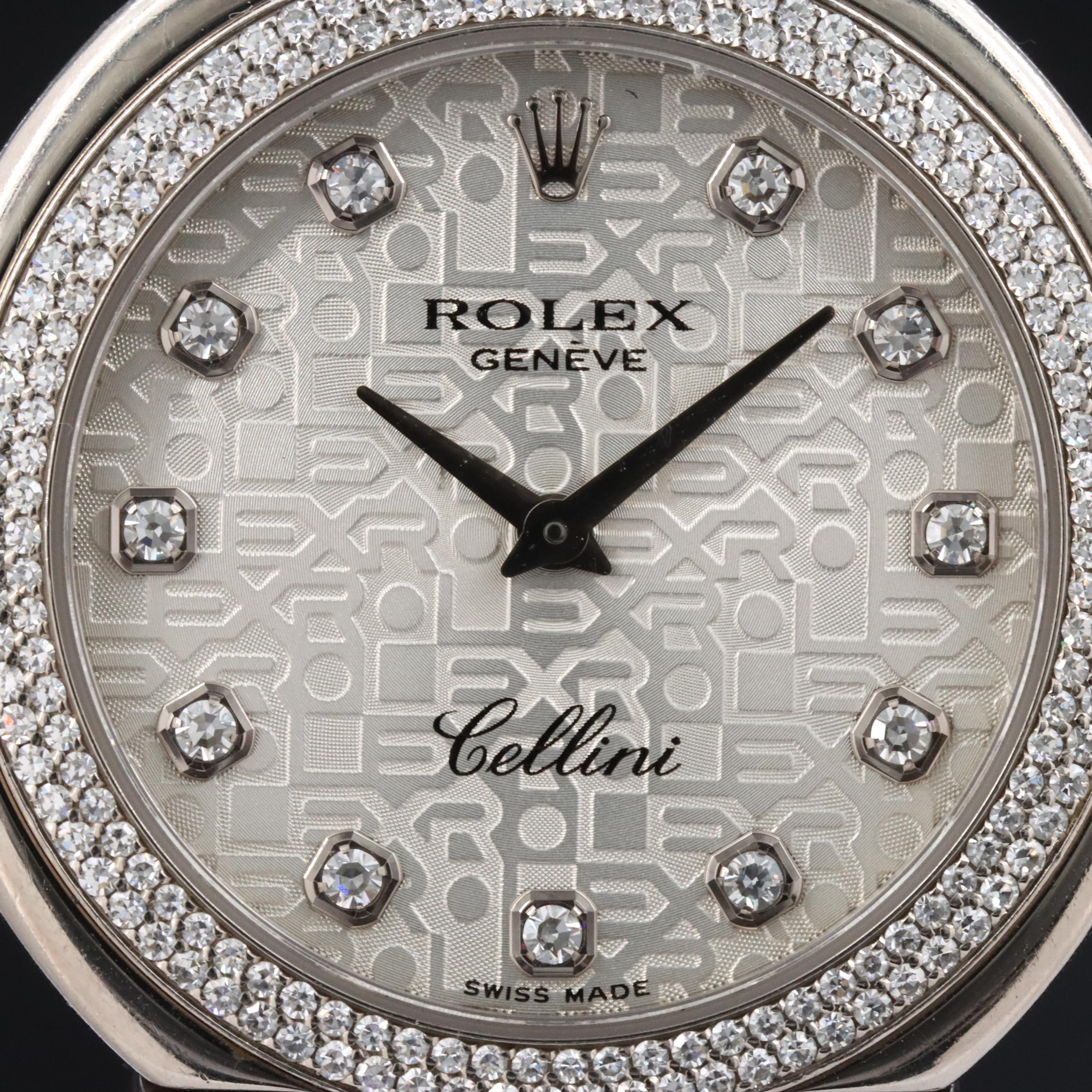 2007 Rolex Cellini Cellissimo Silver Jubilee Diamond Dial & Bezel 18K 6681 Watch