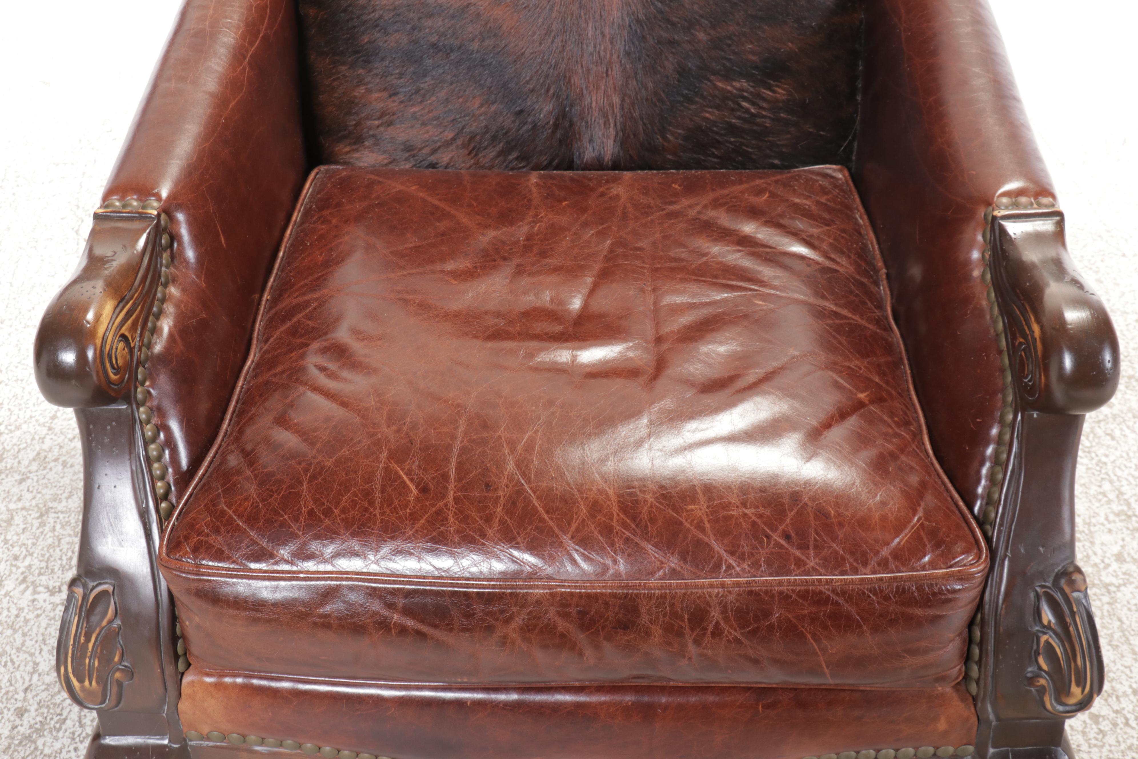 Jackson Carter Furniture Co. Hyde and Leather Covered Berege Chair