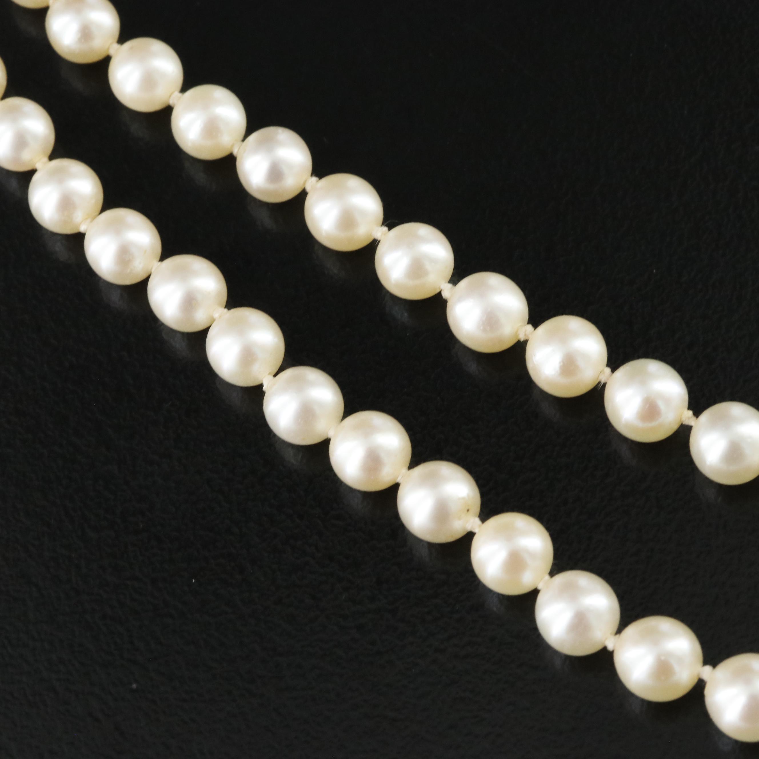 Graduated Pearl Necklace with 14K Clasp and Earrings