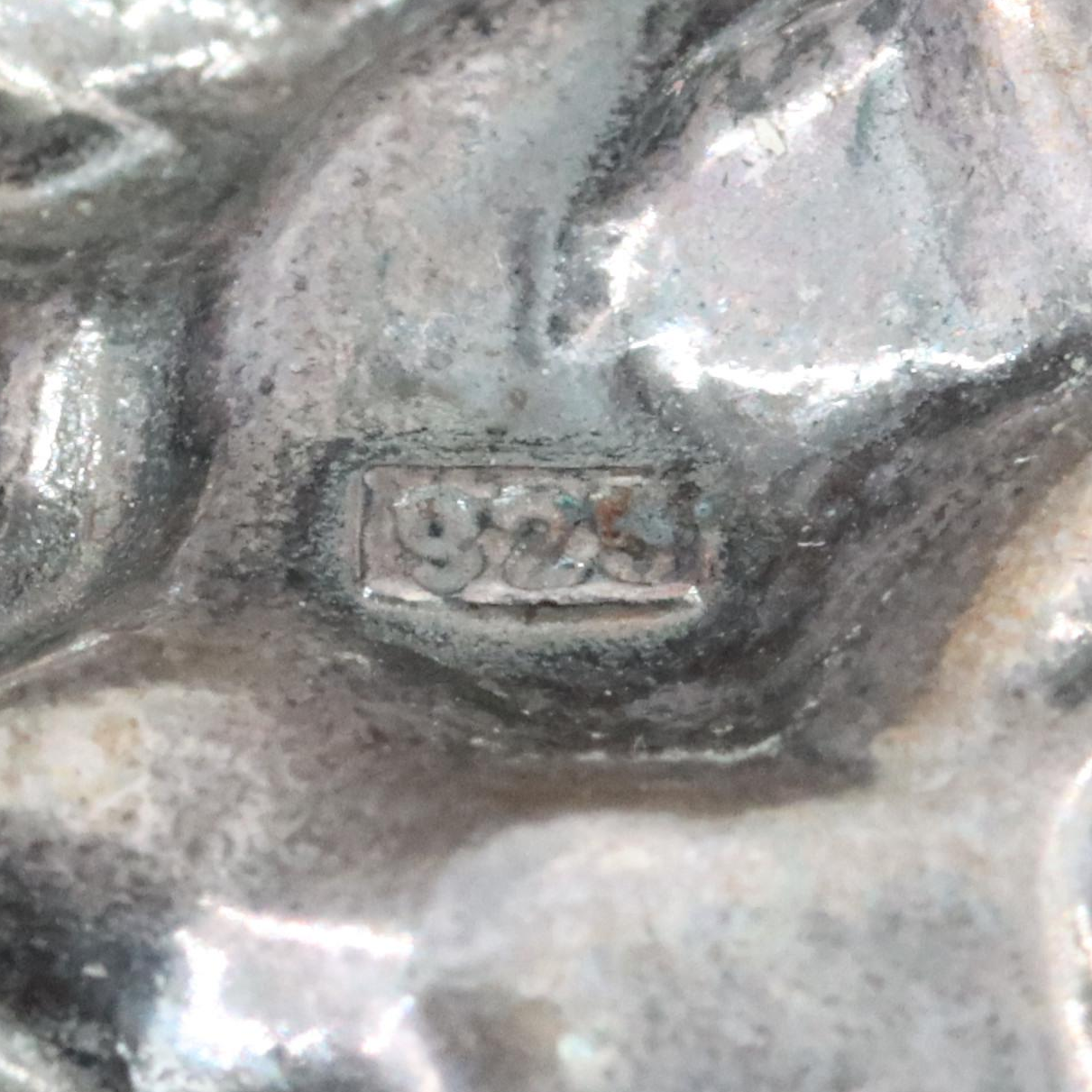 Art Nouveau Style Sterling Figural Necklace and Ring