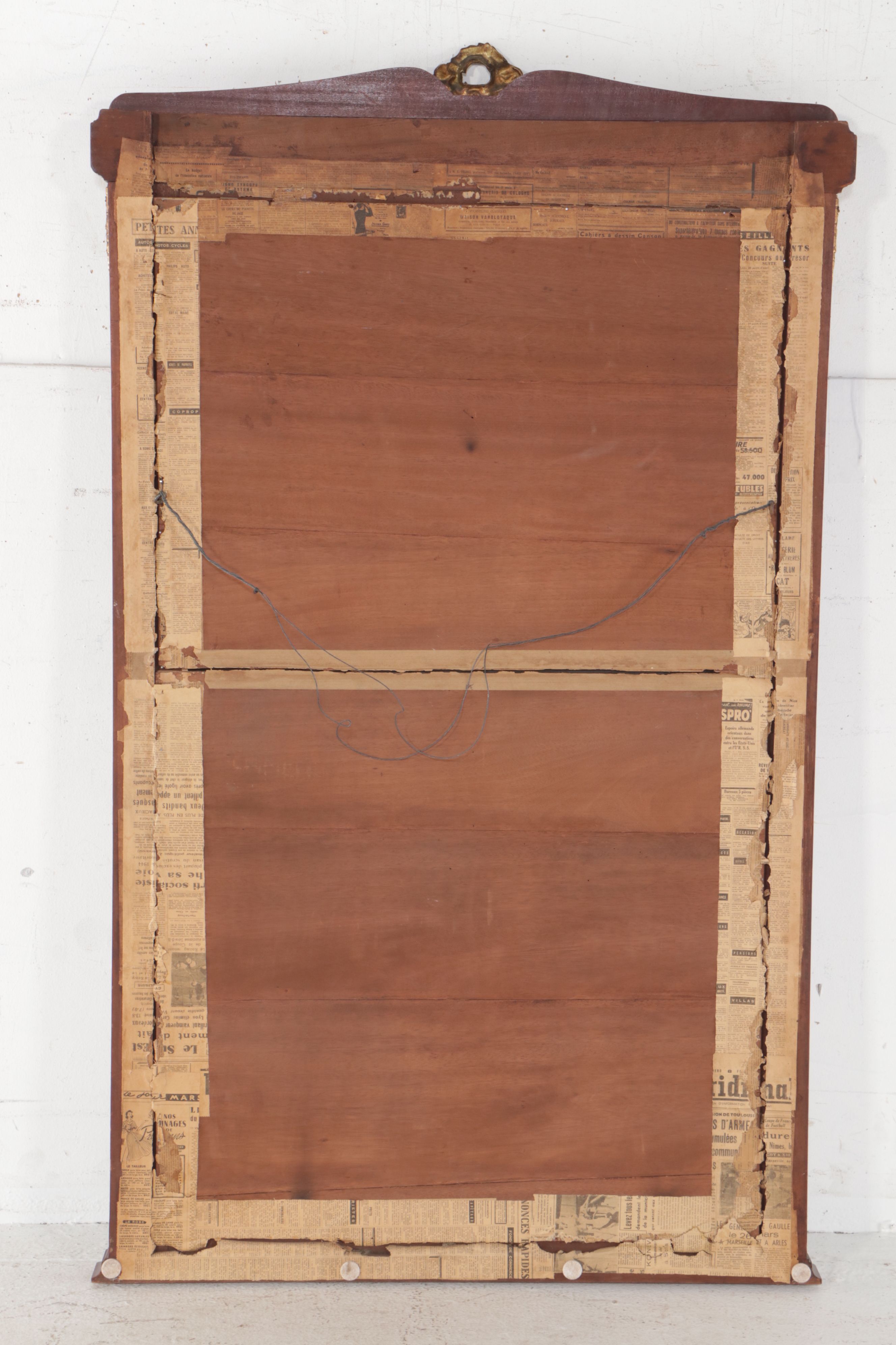 Hollywood Regency Style Parcel Gilt and Wood Wall Mirror, Early to Mid-20th C.