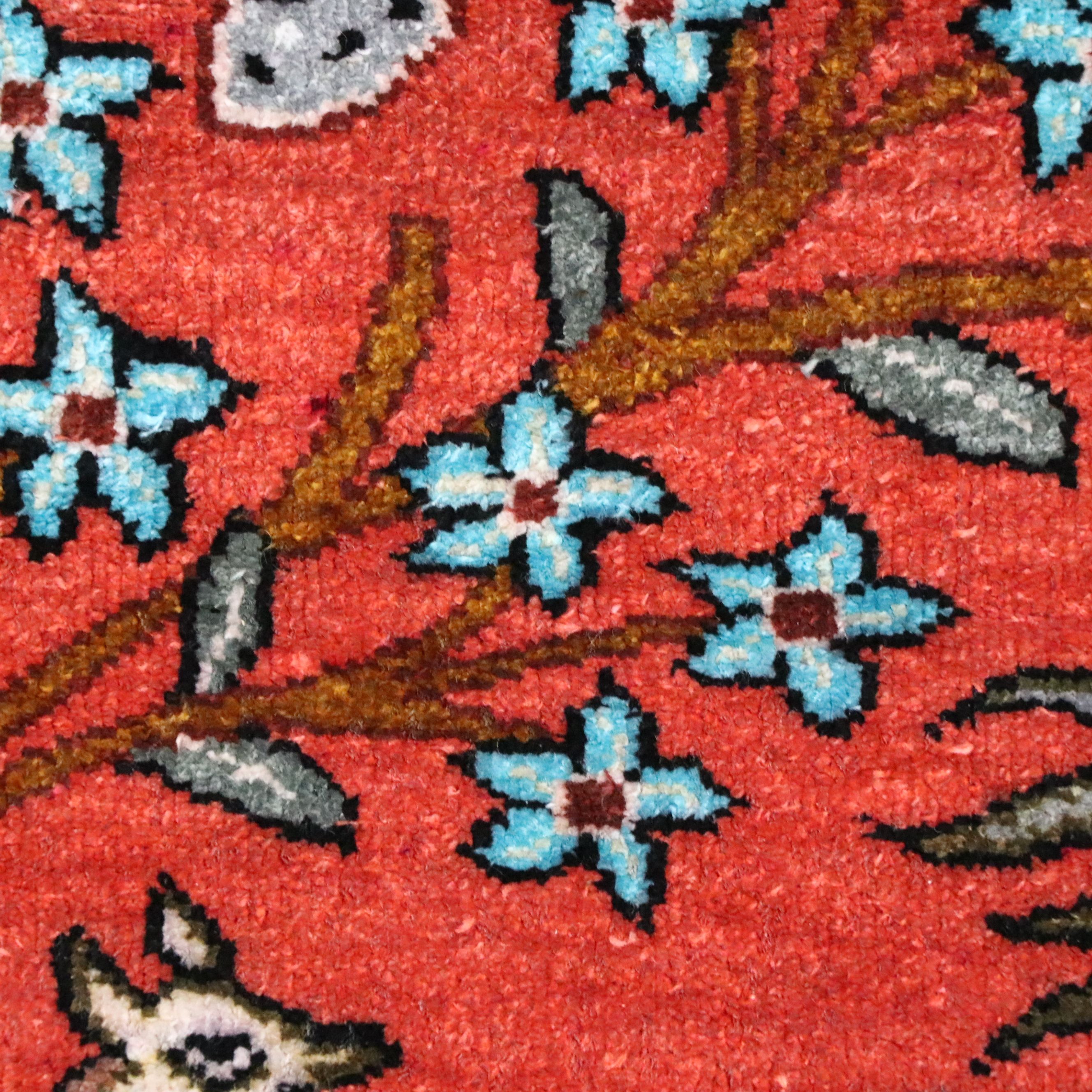 4'9 x 7'8 Hand-Knotted Persian Silk Pictorial Hunt Scene Area Rug