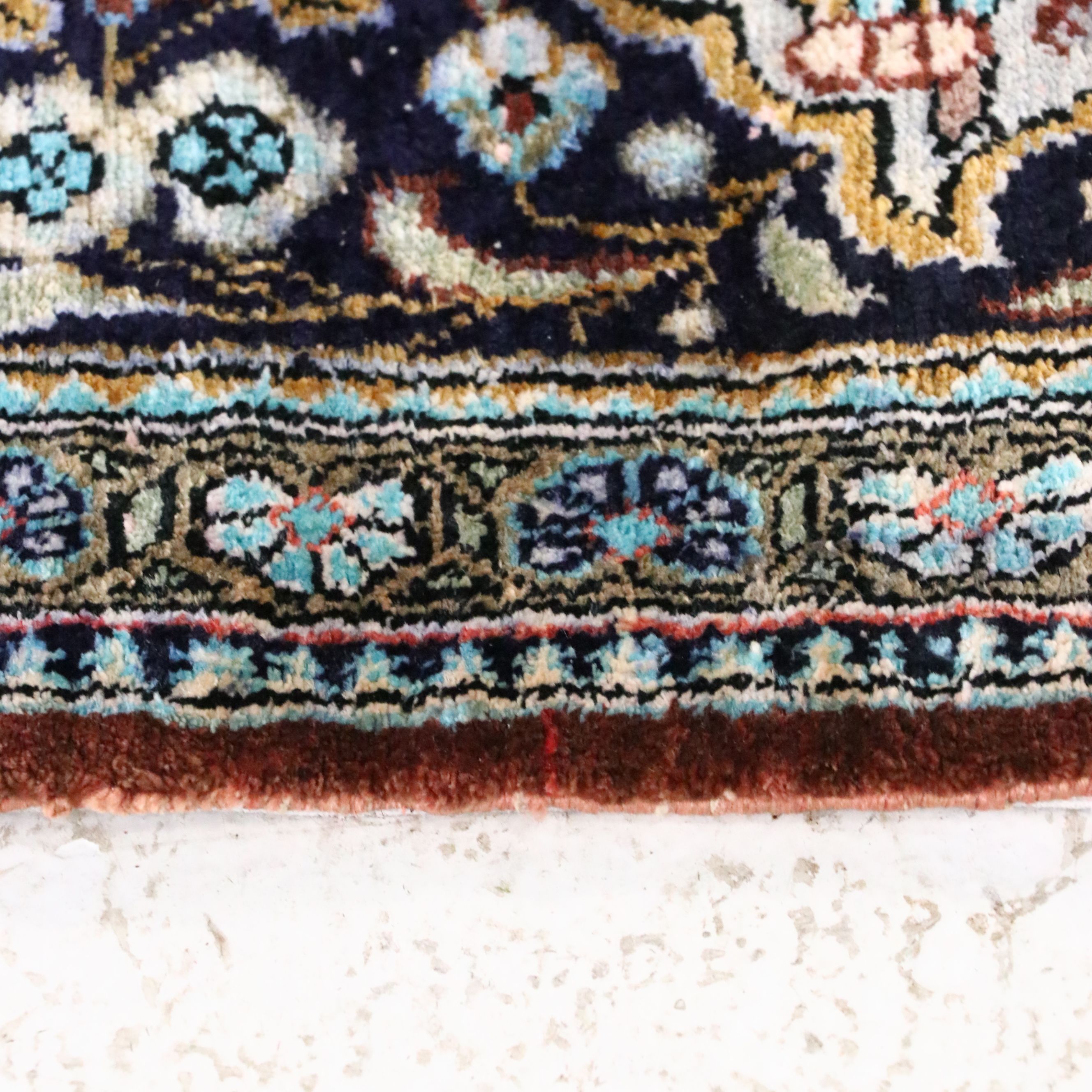 4'9 x 7'8 Hand-Knotted Persian Silk Pictorial Hunt Scene Area Rug